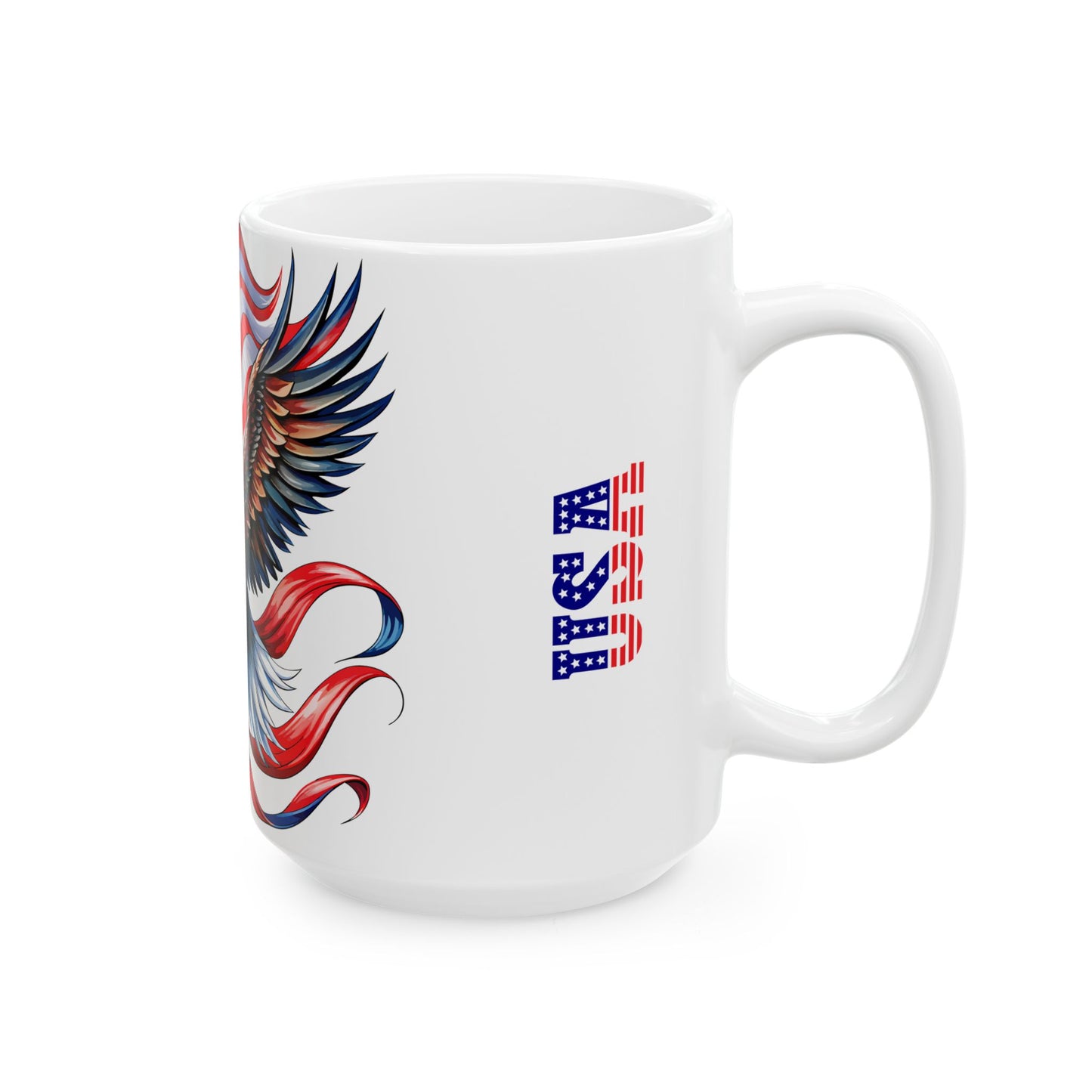 Princess Grace Patriotic Eagle Ceramic Mug 11oz & 15oz, Perfect for Independence Day