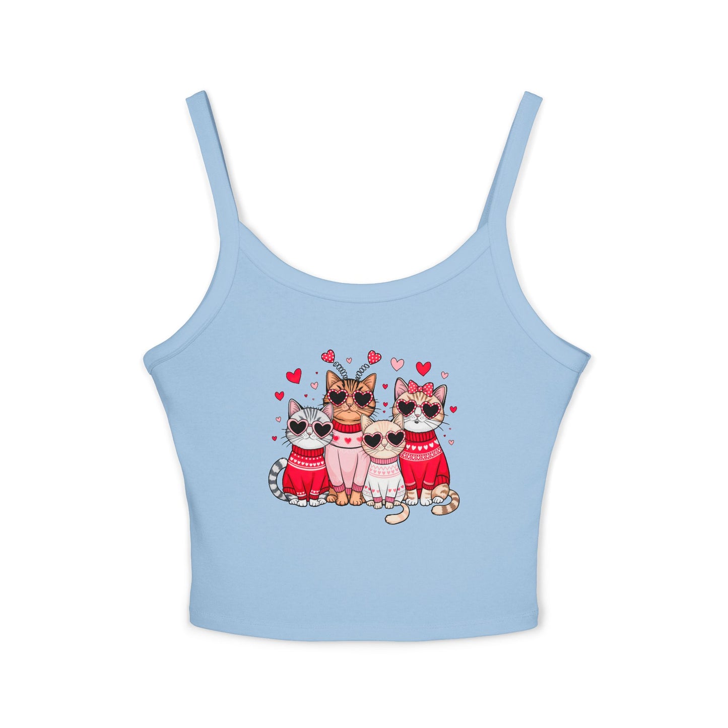 Princess Grace Cute Cats Spaghetti Strap Tank Top Perfect for Cat Lovers