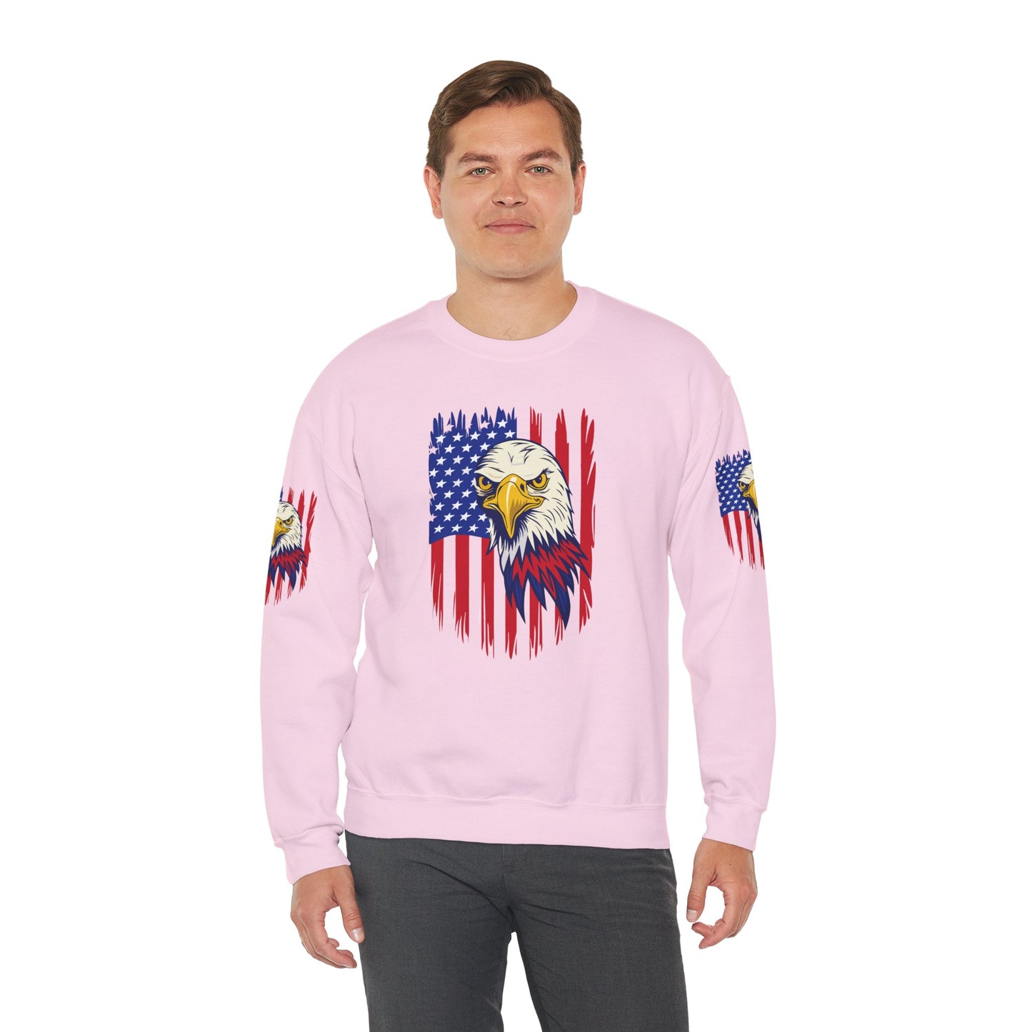Princess Grace Patriotic Eagle Crewneck Sweatshirt Unisex Heavy Blend