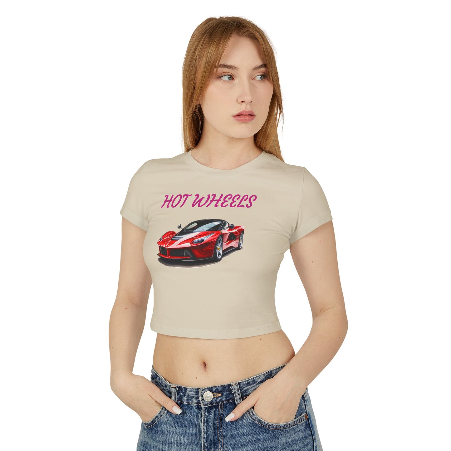 Princess Grace Hot Wheels Women's Baby Tee Stylish Car Graphic T-Shirt