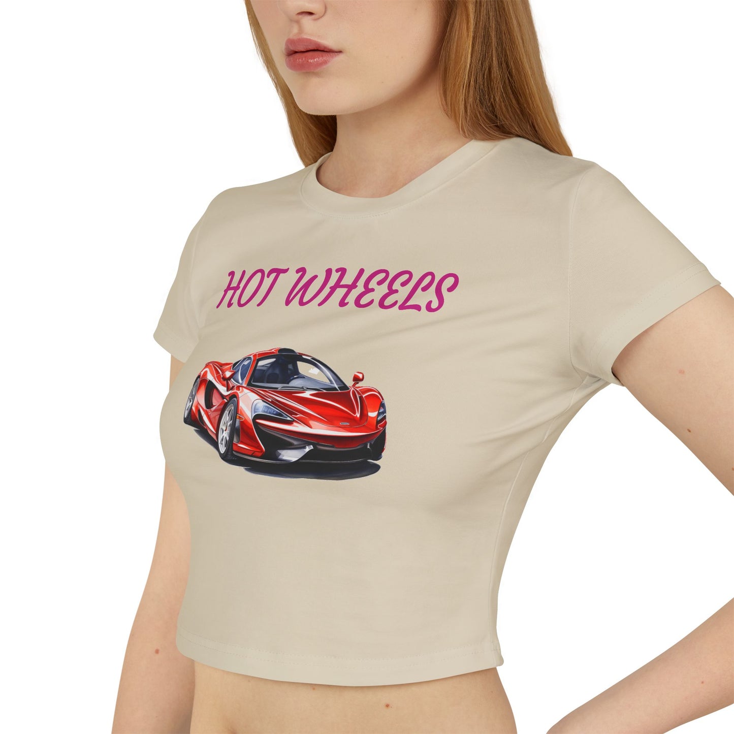 Princess Grace Hot Wheels Women's Baby Tee Cool Car Graphic T-Shirt for Car Enthusiasts