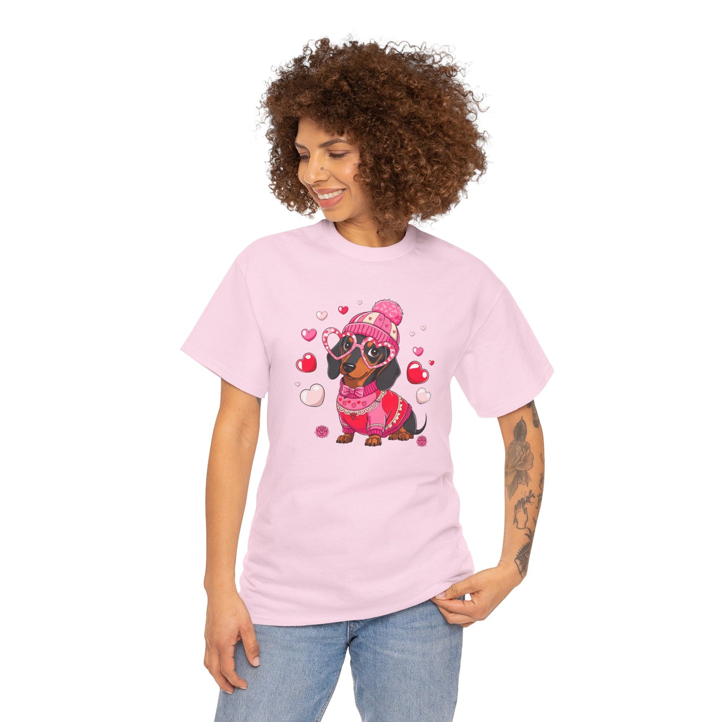 Princess Grace Cute Dachshund Love Graphic Tee Unisex Heavy Cotton Tee