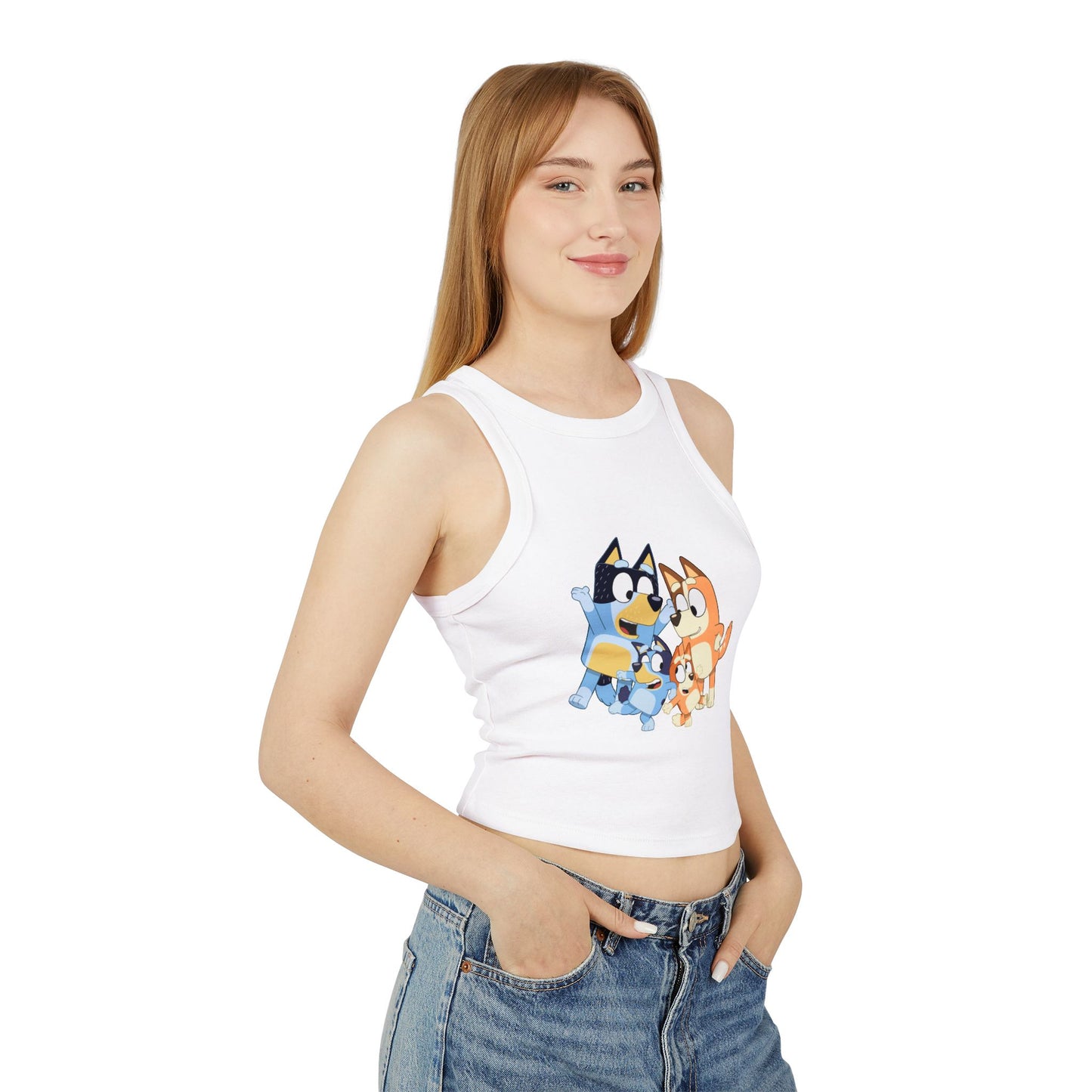 Princess Grace Cute Bluey Character Racer Tank Top