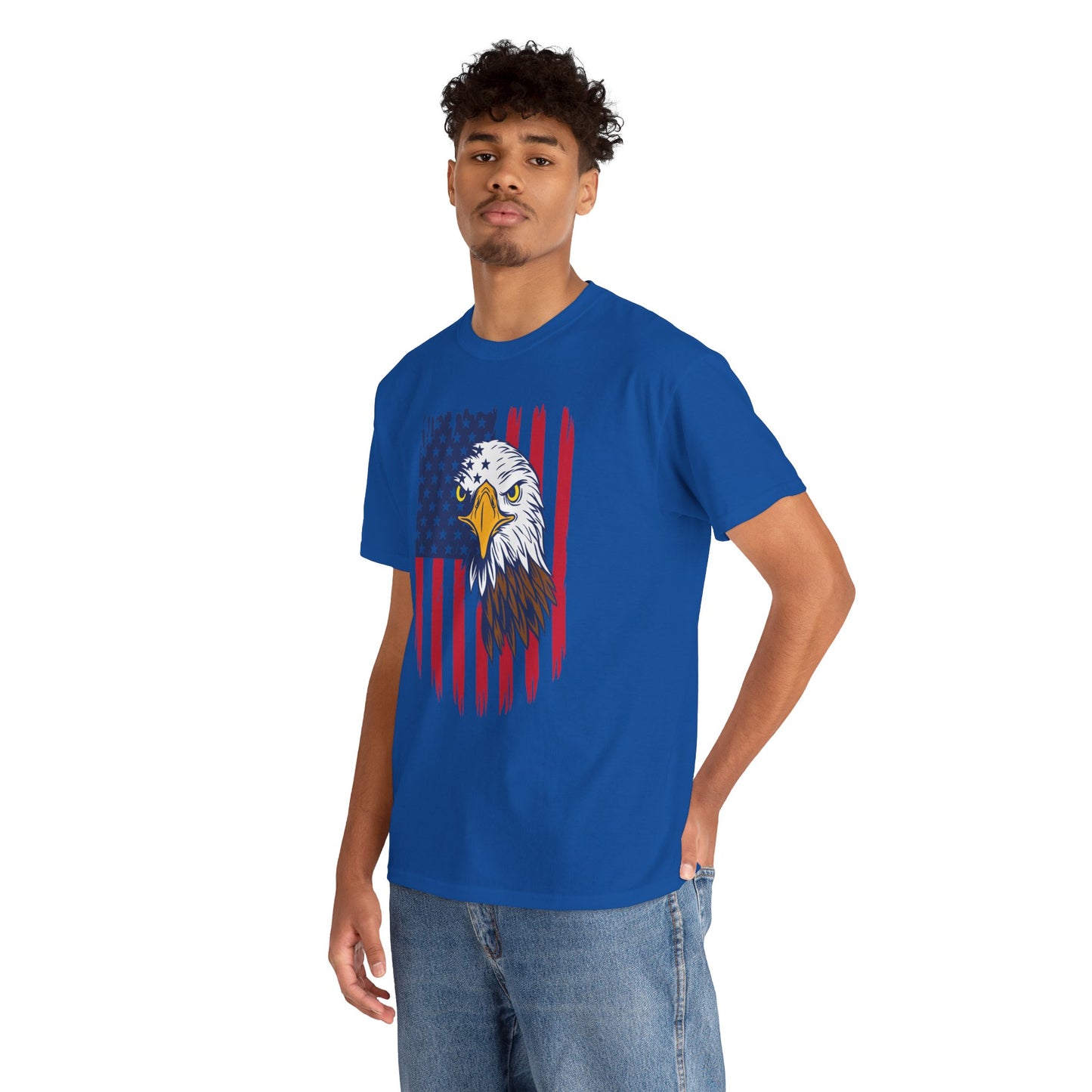 Princess Grace Eagle & American Flag Unisex Heavy Cotton Tee Patriotic Apparel for All Occasions