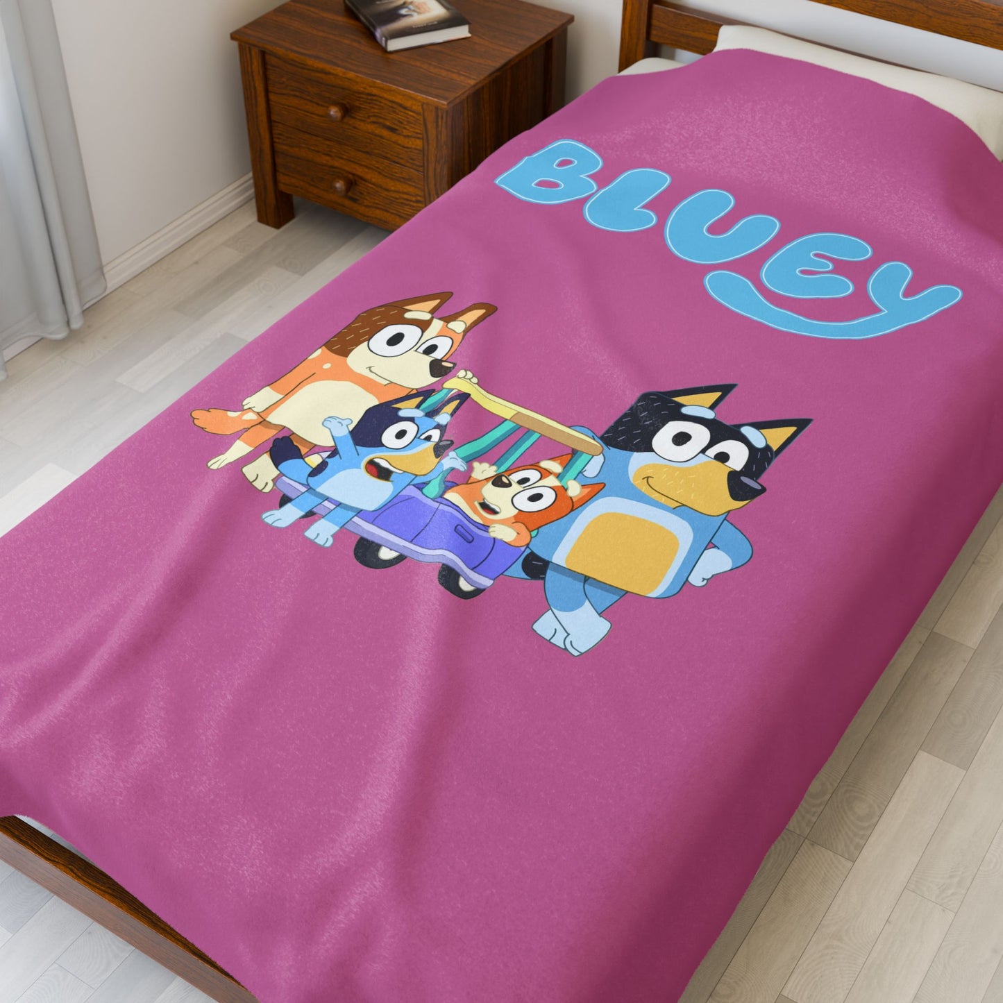 Princess Grace Bluey Velveteen Plush Blanket Cozy for Kids Rooms