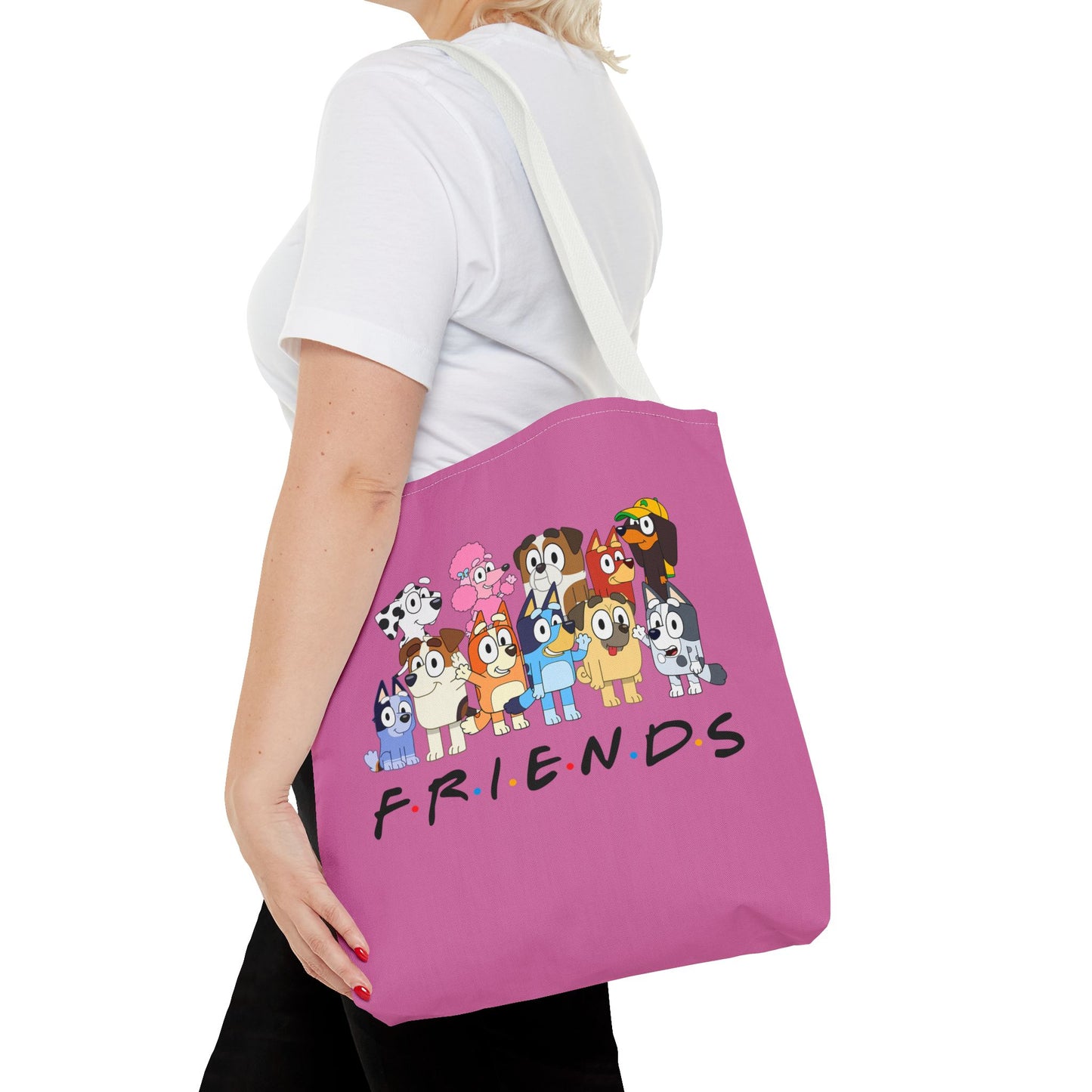 Princess Grace Bluey F.R.I.E.N.D.S Cartoon Tote Bag Fun & Playful Design for Animal Lovers