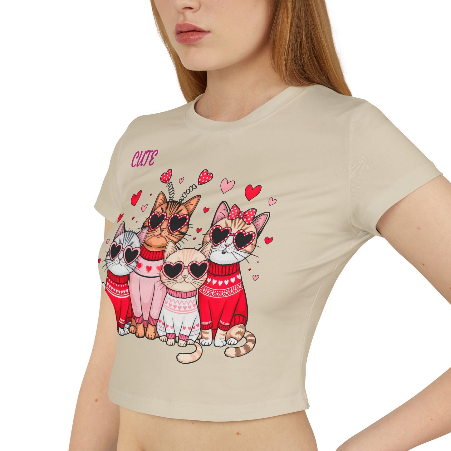 Princess Grace Cute Cat Graphic Women's Baby Tee Perfect for Pet Lovers
