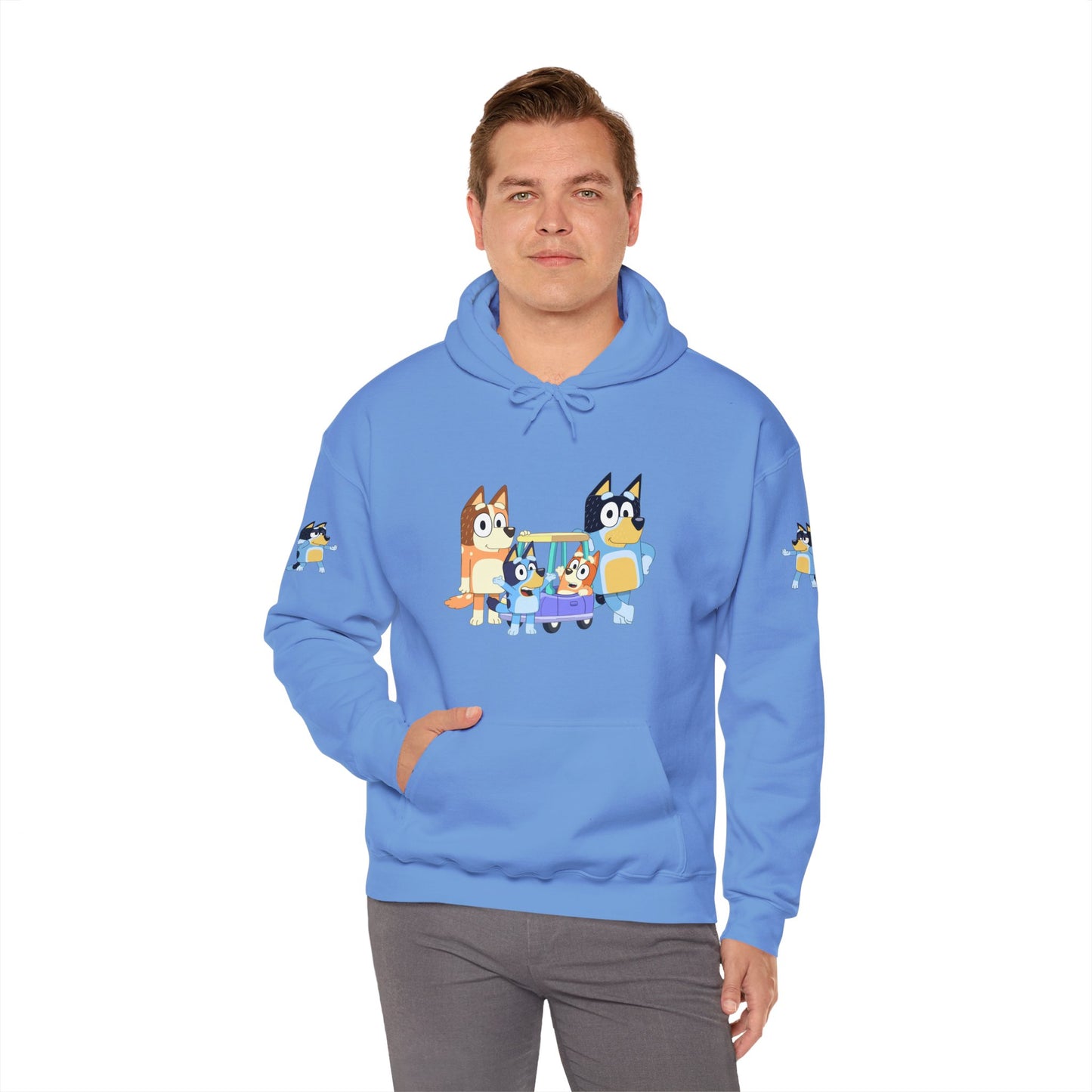 Princess Grace Bluey Fun Family Cartoon Hoodie - Unisex Heavy Blend with Playful Characters