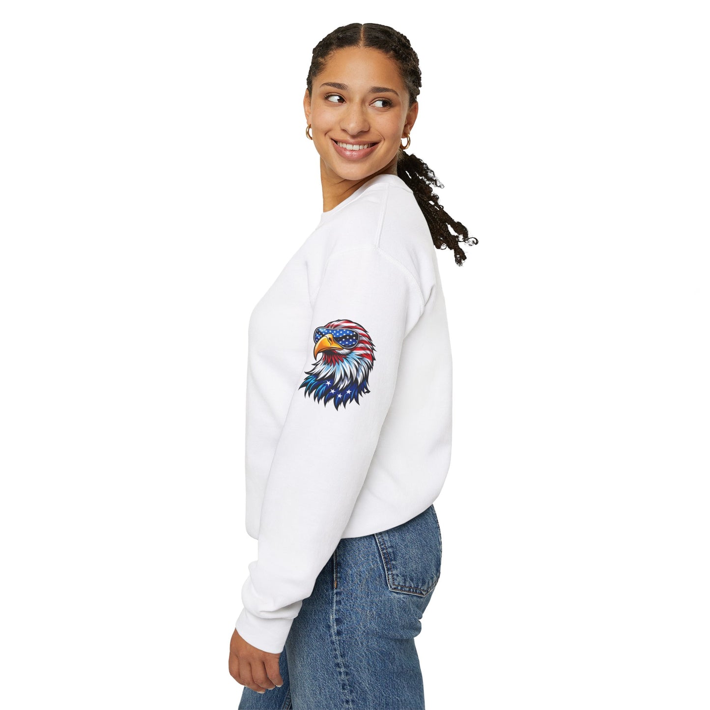 Princess Grace Patriotic Eagle Sweatshirt Unisex Heavy Blend Crewneck for Independence Day