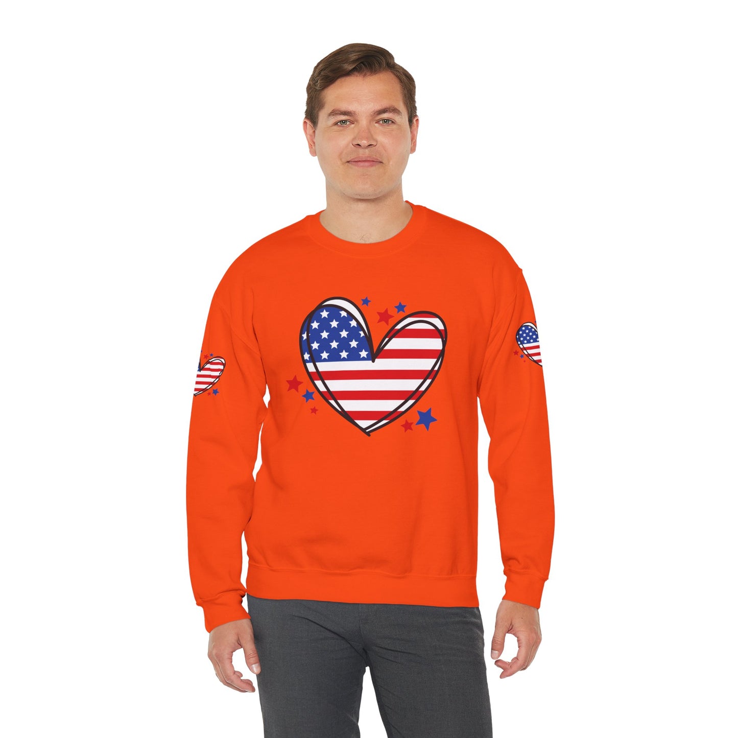 Princess Grace Patriotic Heart Crewneck Sweatshirt