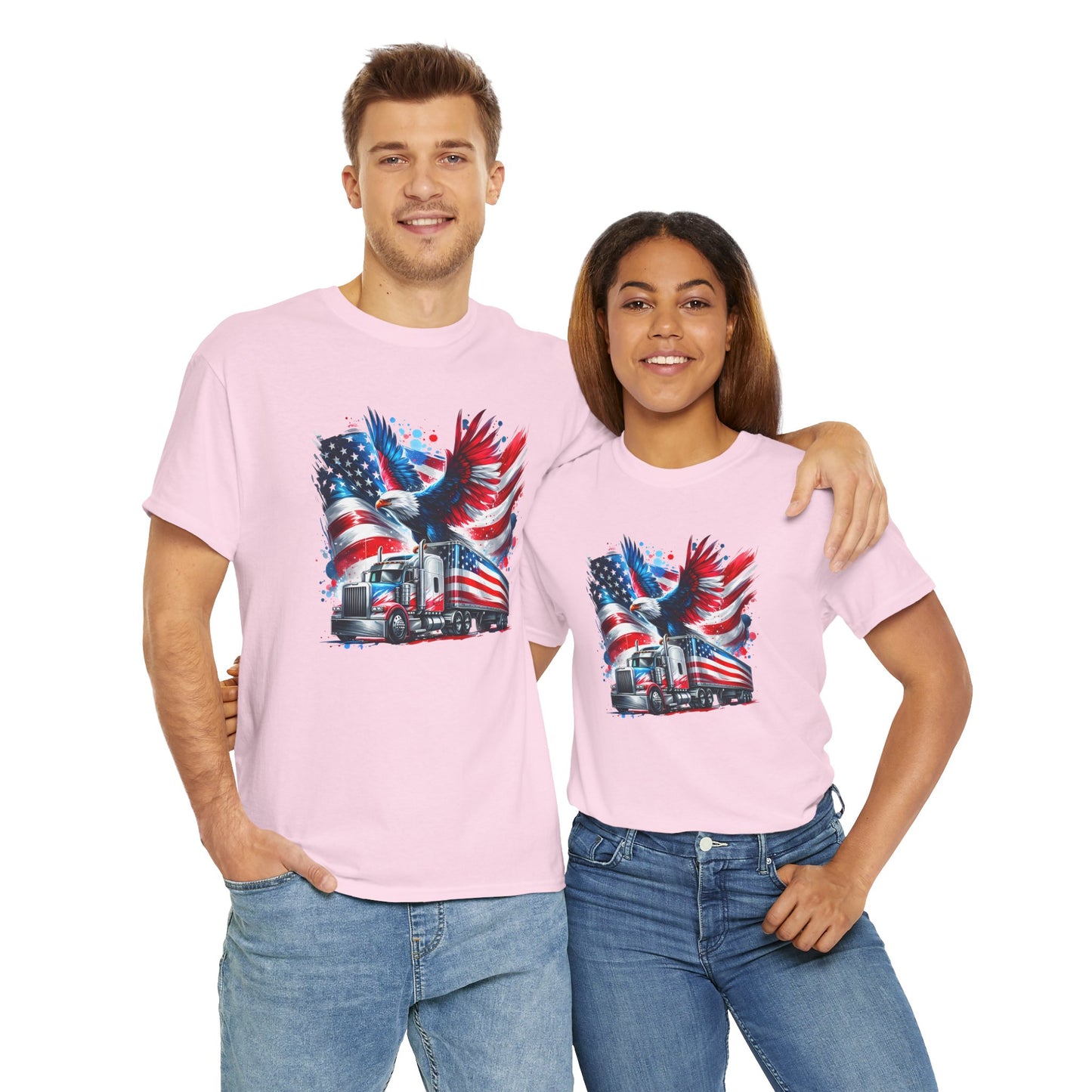 Princess Grace Patriotic Eagle Truck Unisex Heavy Cotton Tee