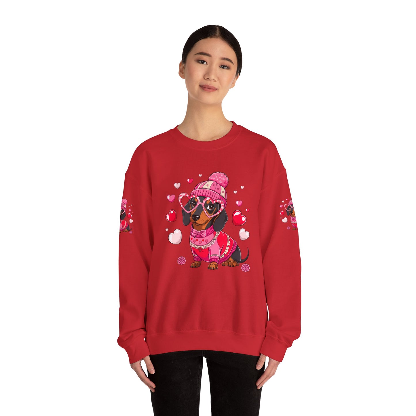 Princess Grace Cute Dachshund Love Sweatshirt Cozy Unisex Crewneck for Pet Lovers