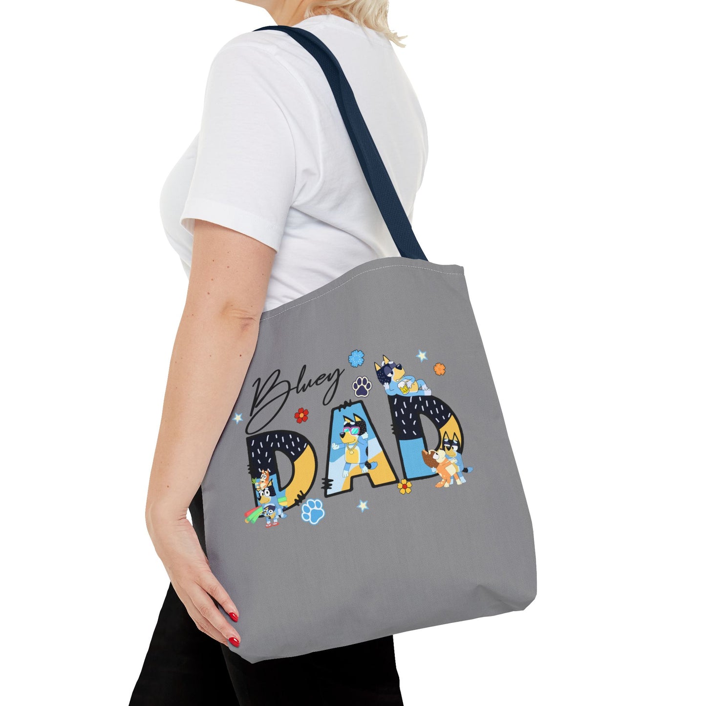 Princess Grace Bluey Dad Tote Bag Fun & Functional Gift for Dog Lovers
