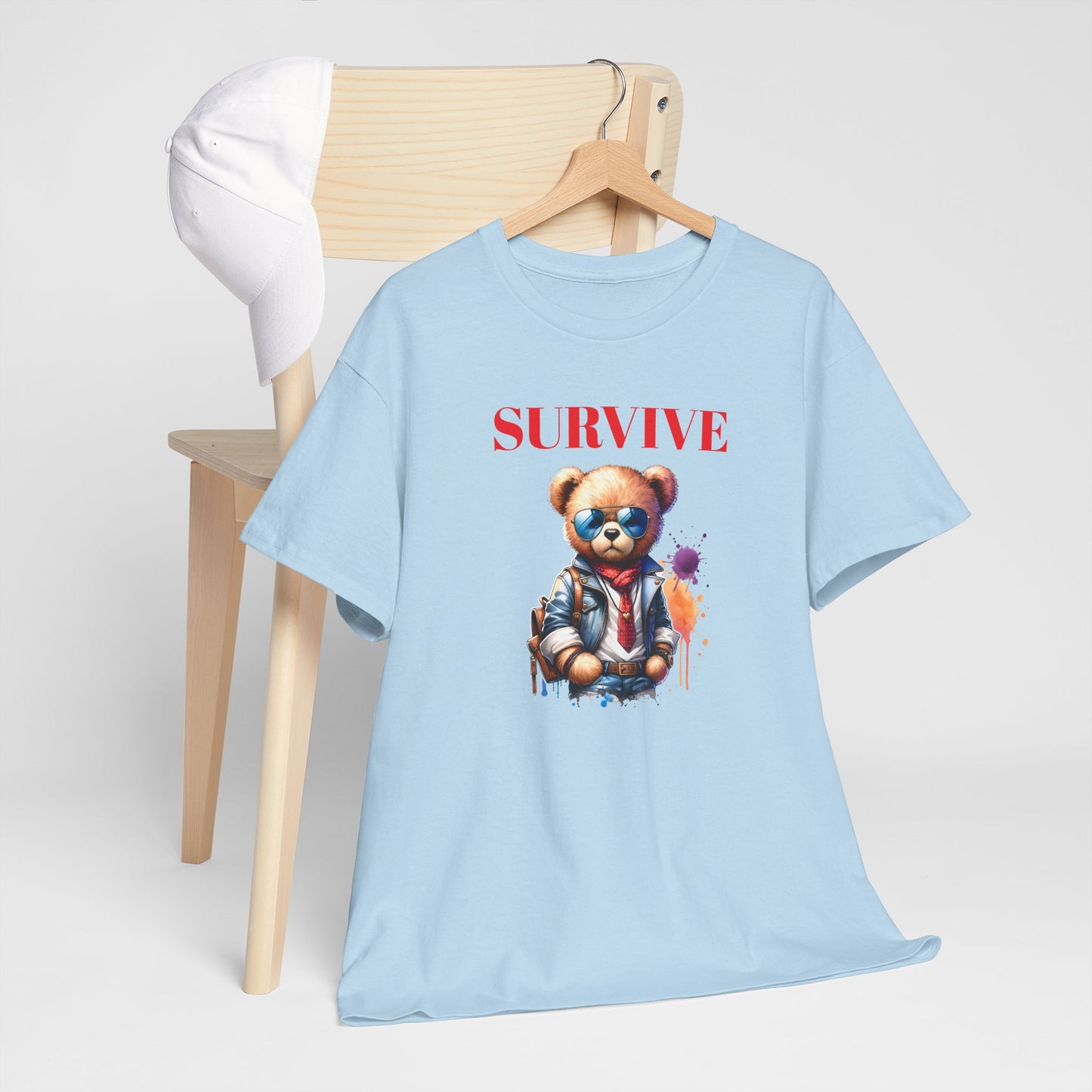 Princess Grace Survive Bear Unisex Heavy Cotton Tee