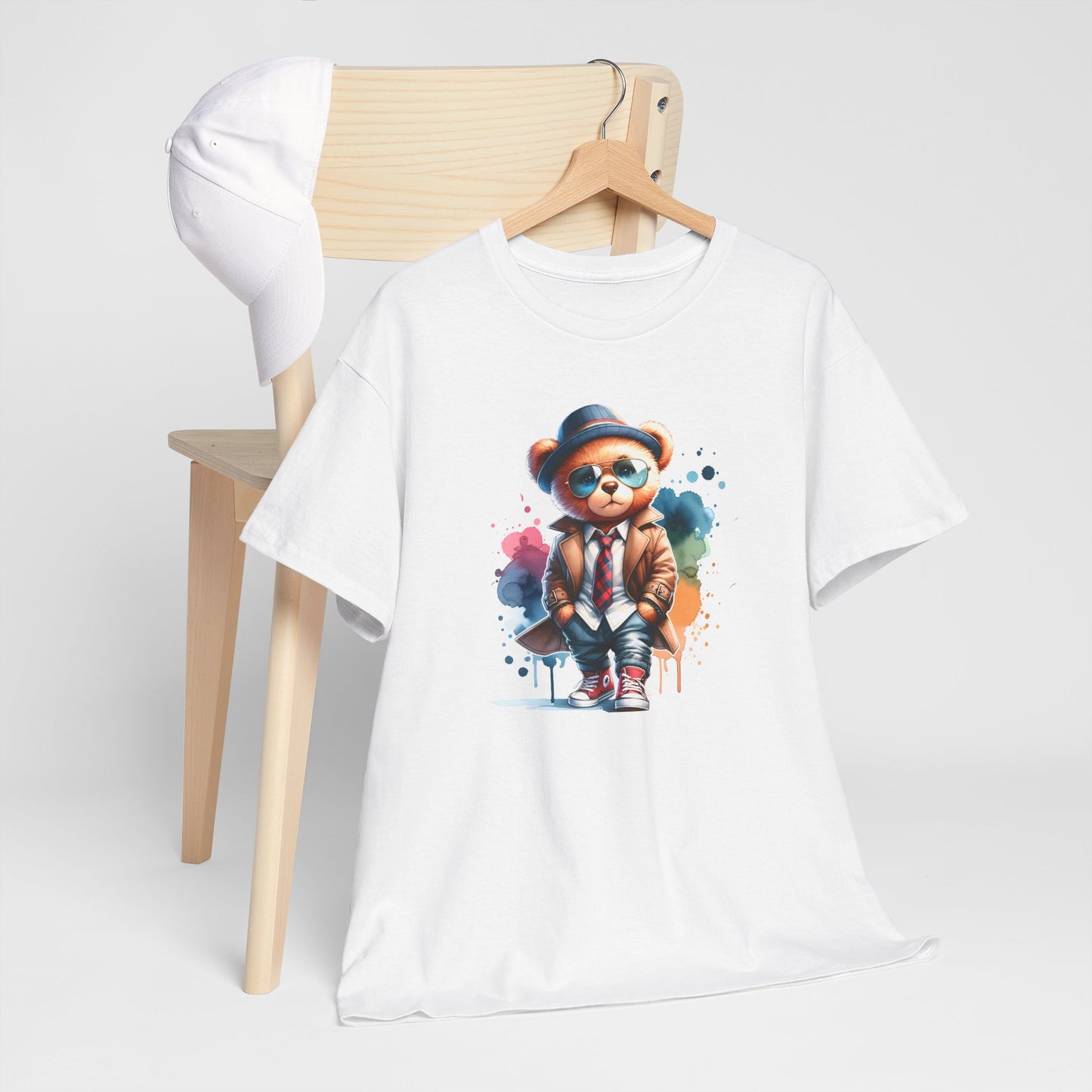 Princess Grace Stylish Bear Illustration Unisex Heavy Cotton Tee Trendy and Fun T-Shirt