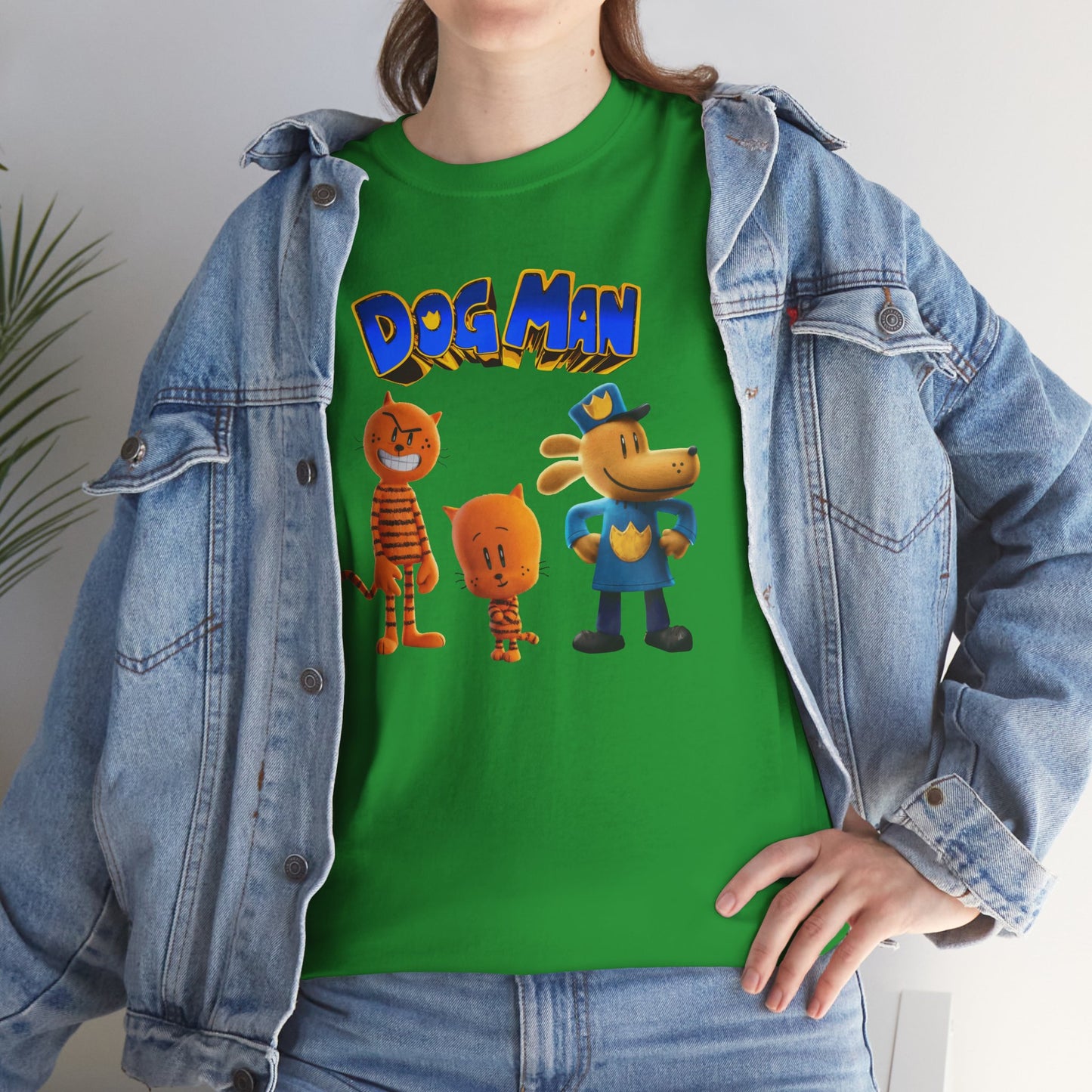 Princess Grace Dog Man Cartoon Unisex Heavy Cotton Tee Fun Graphic Tee for Kids and Fans