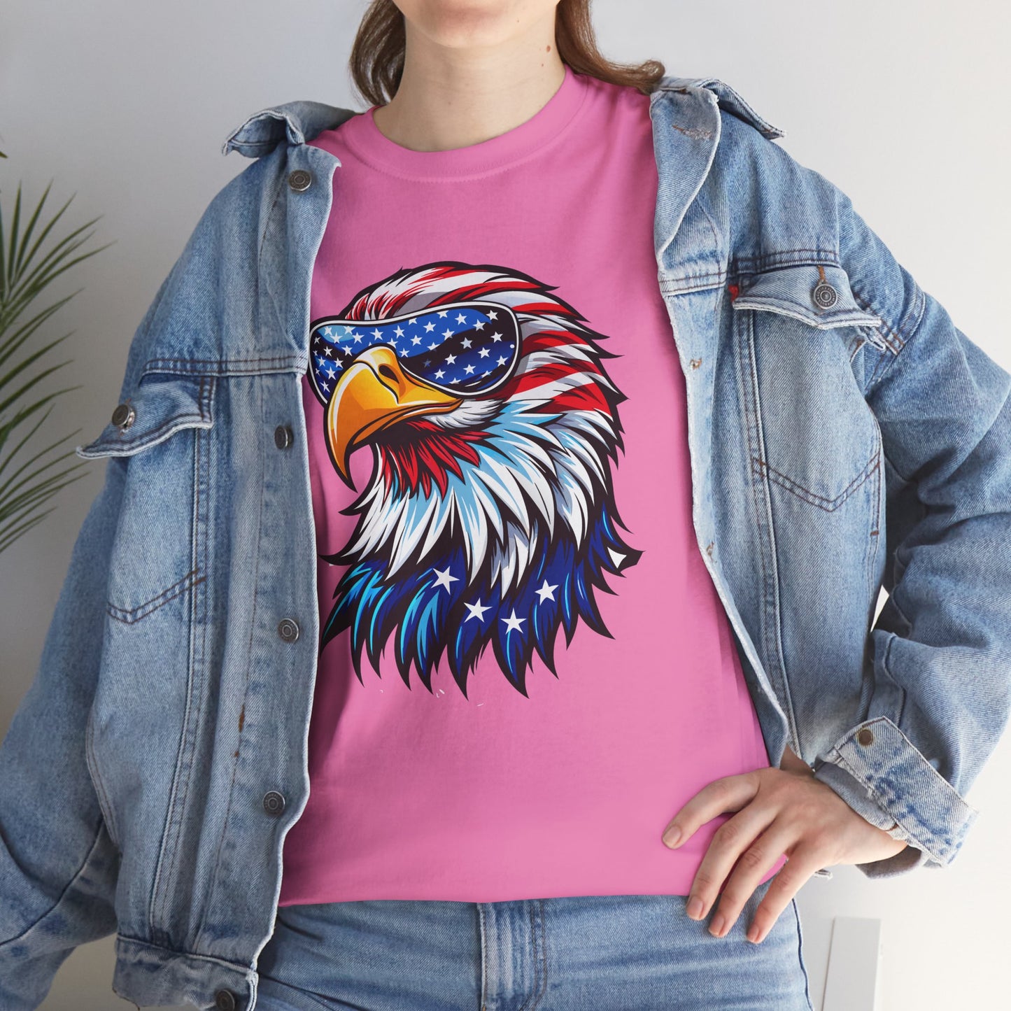 Princess Grace Patriotic Eagle Unisex Heavy Cotton Tee 4th of July Spirit
