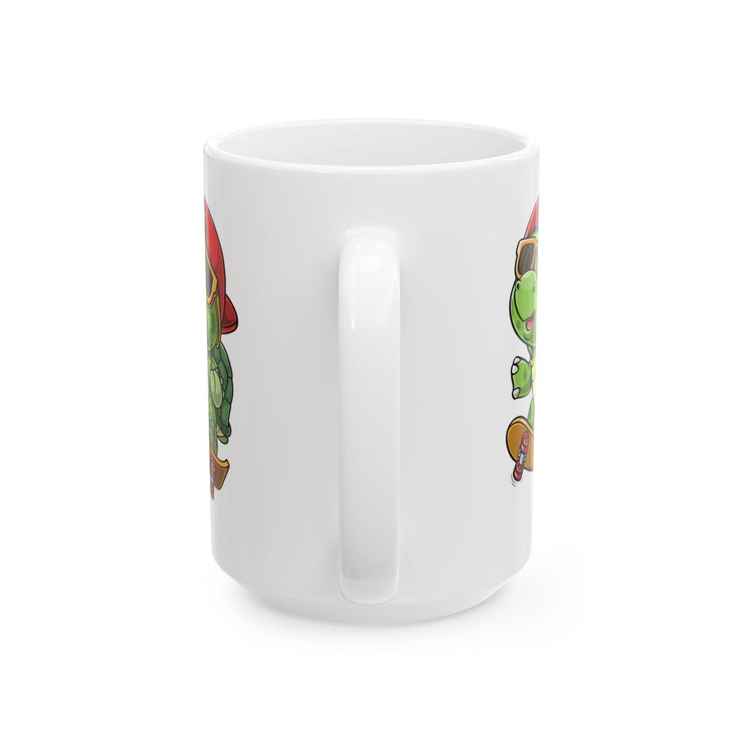 Princess Grace Cool Skateboarding Turtle Ceramic Mug 11oz 15oz Fun Gift for Young Trendsetters