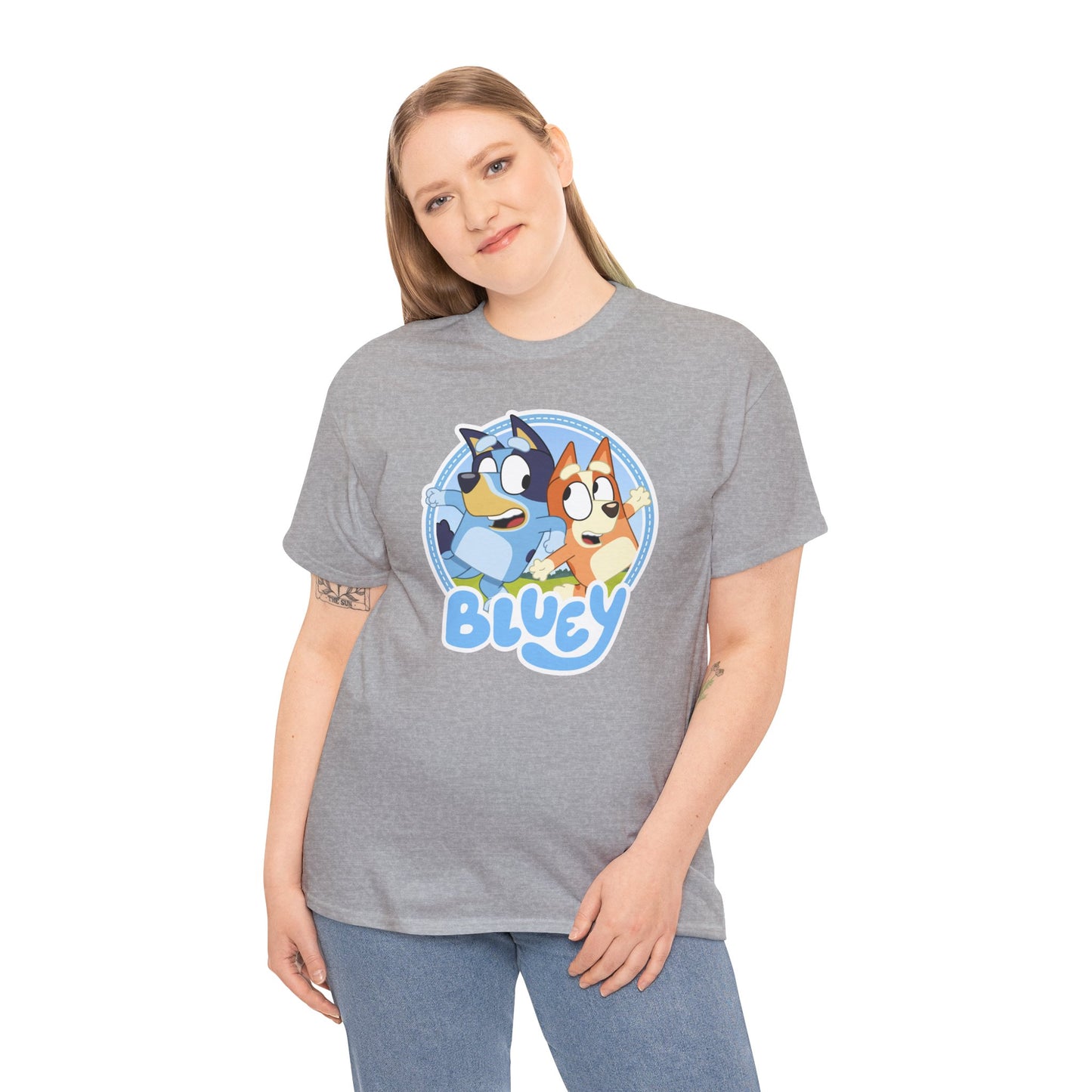Princess Grace Bluey Fun Unisex Heavy Cotton Tee Perfect Gift for Kids and Cartoon Lovers