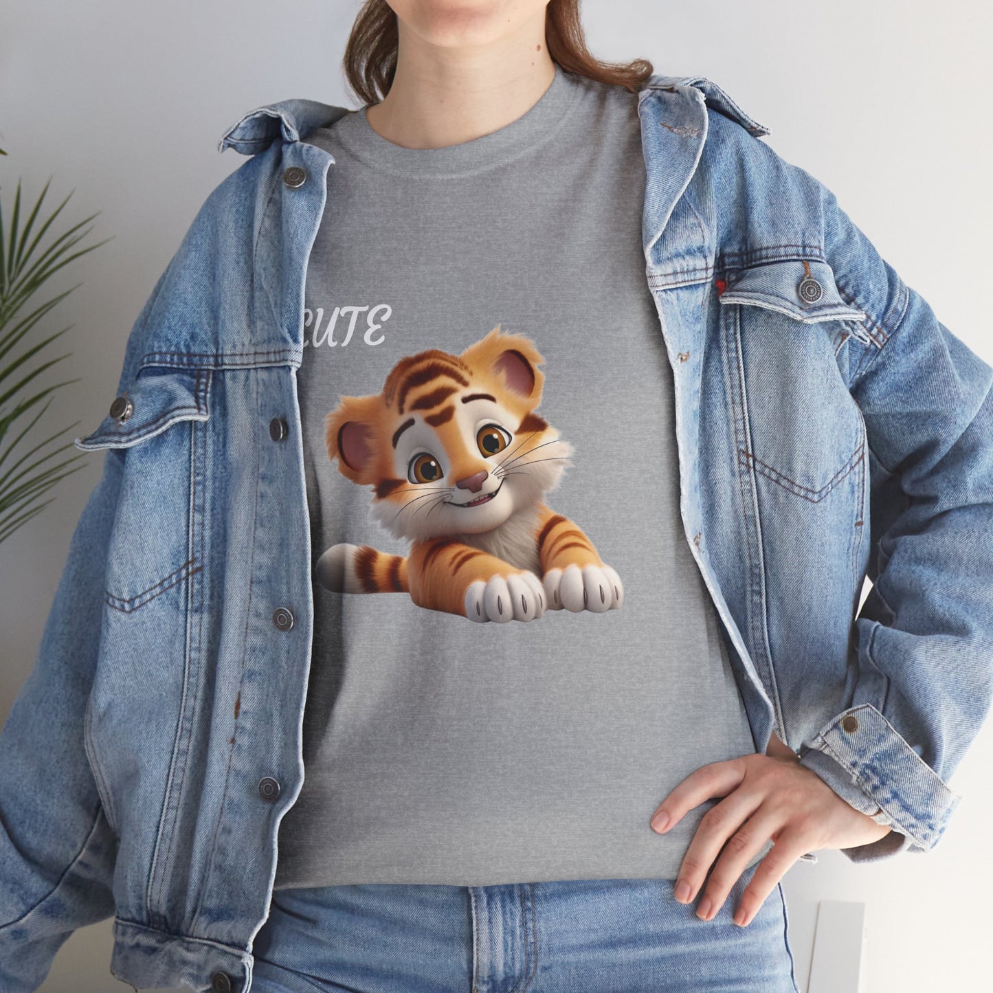 Princess Grace Cute Tiger Graphic Unisex Heavy Cotton Tee Perfect for Animal Lovers