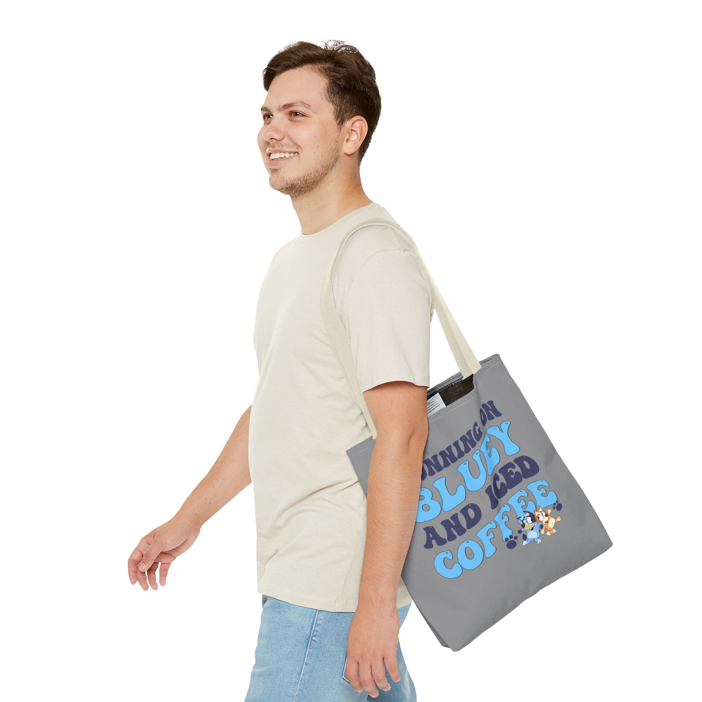 Princess Grace Running on Bluey and Iced Coffee Tote Bag Fun & Functional Everyday Bag