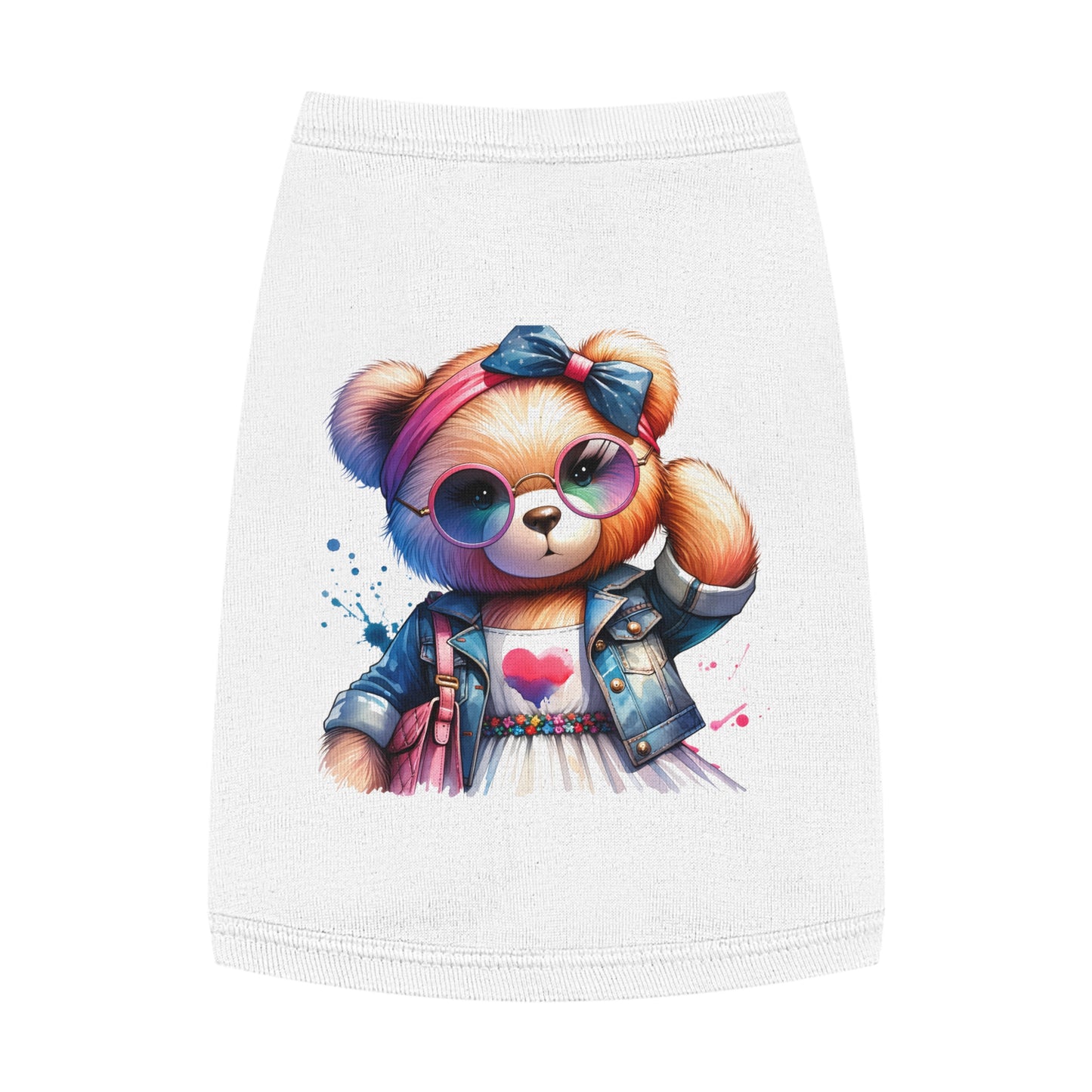 Princess Grace CUTE Bear Graphic Pet Tank Top Stylish and Fun Dog Apparel