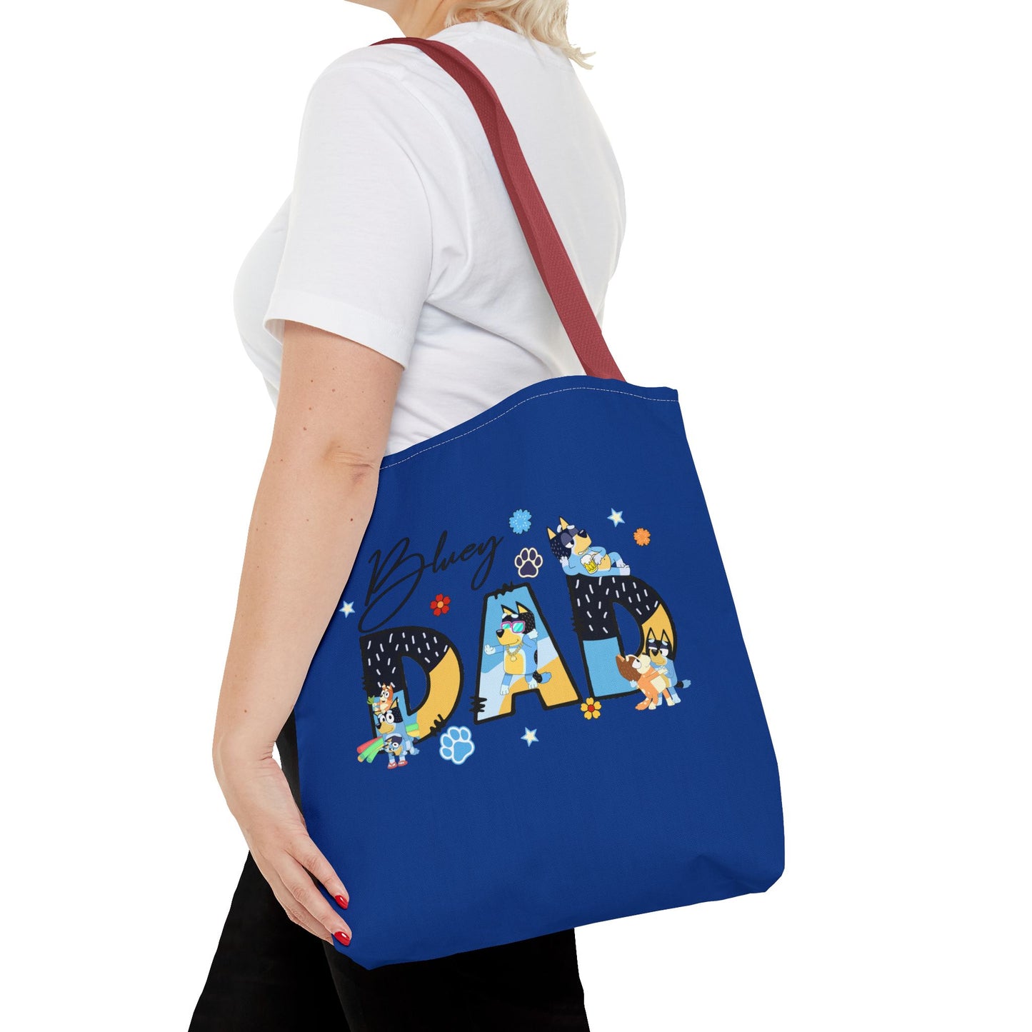 Princess Grace Bluey Dad Tote Bag Fun and Colorful Gift for Dog Lovers