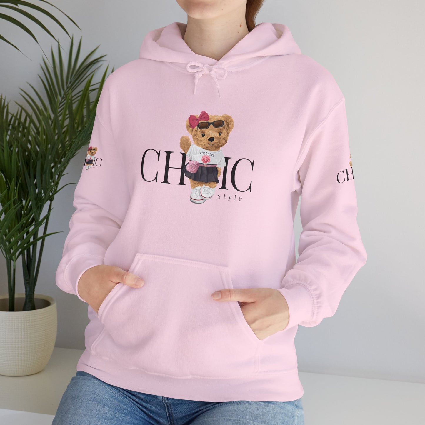Princess Grace Chic Style Bear Unisex Hooded Sweatshirt Cute and Cozy Fashion
