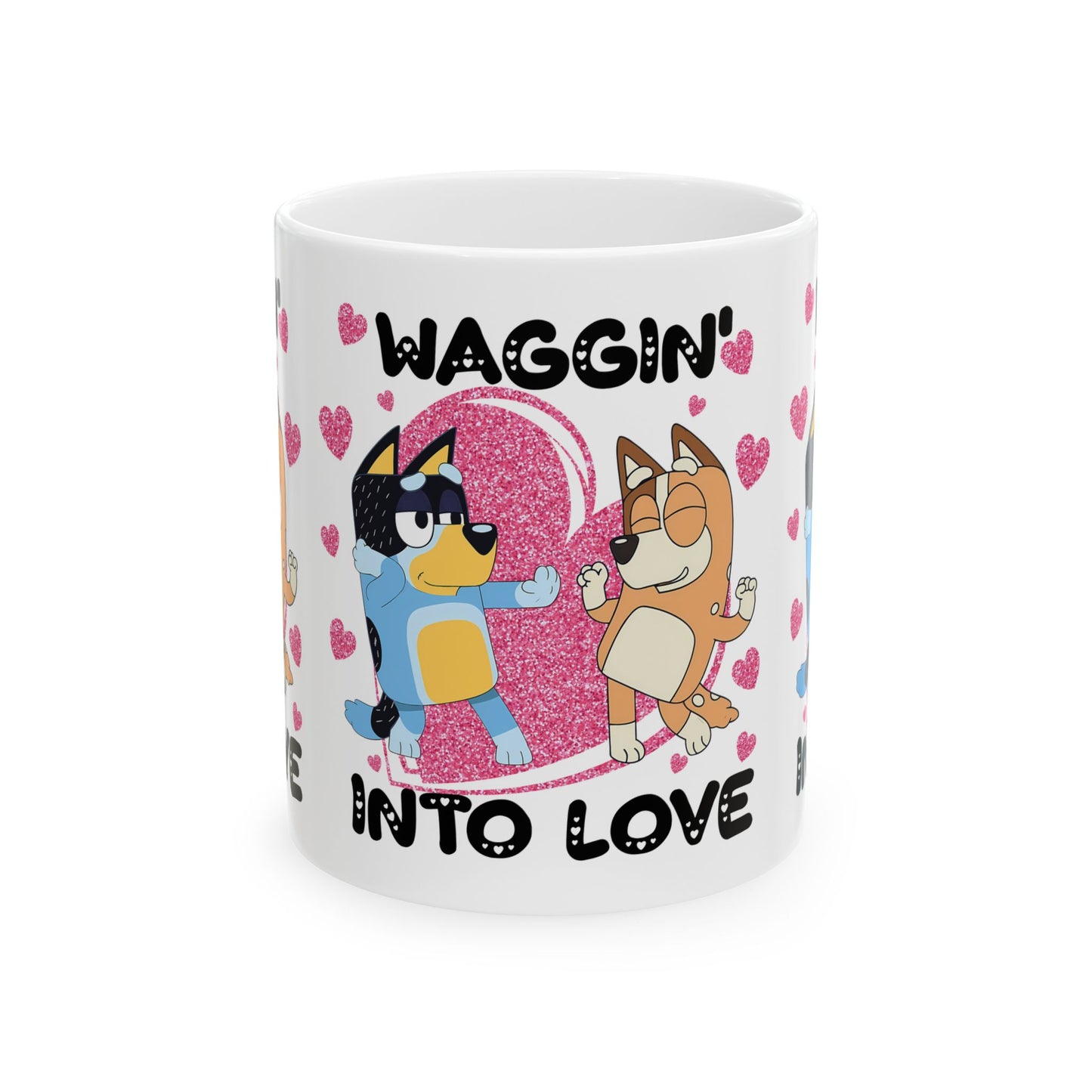 Princess Grace Waggin' into Love Ceramic Mug Cute Animal Design for Dog Lovers Perfect Gift for Valentine's Day