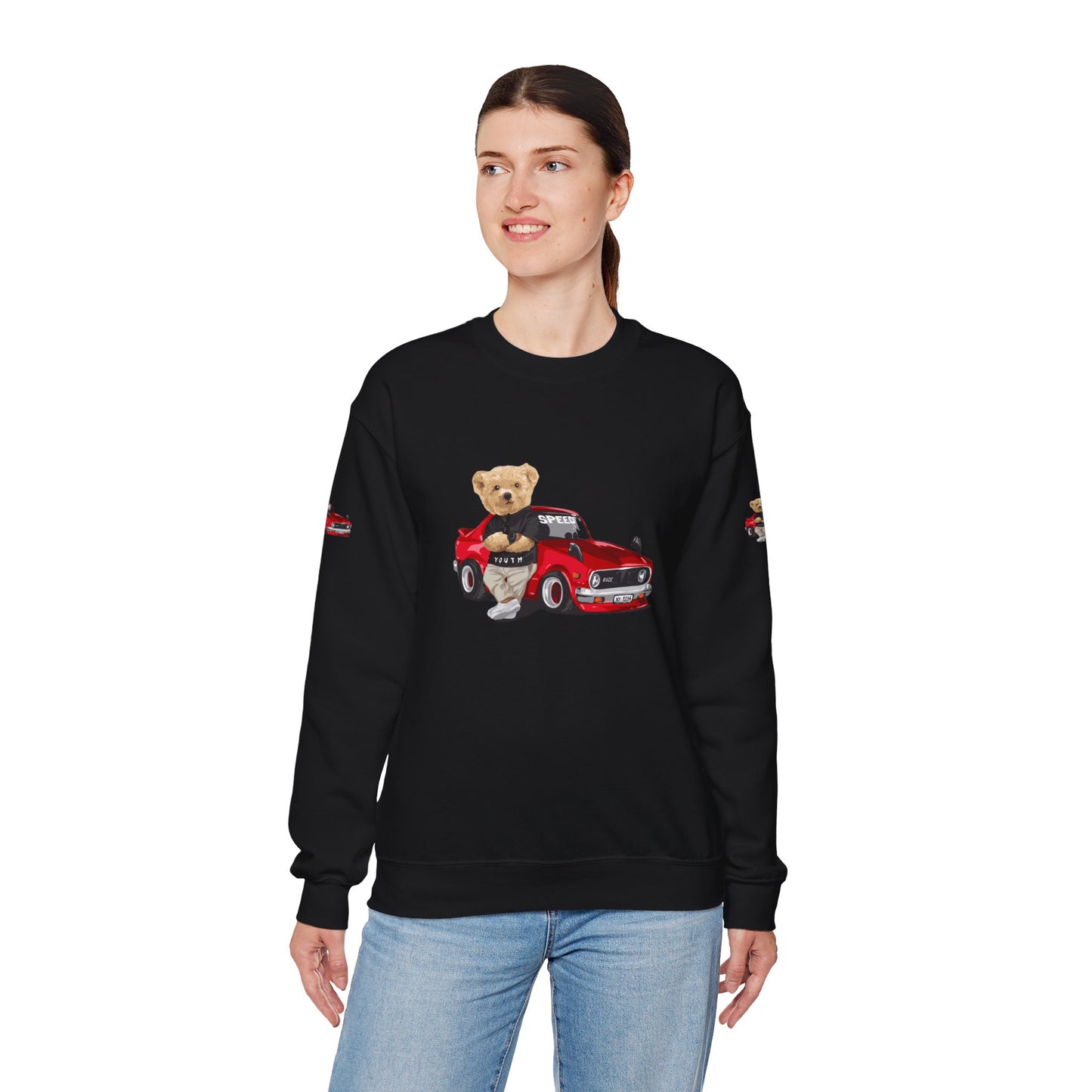 Princess Grace Cute Bear Vintage Car Sweatshirt Unisex Heavy Blend Crewneck