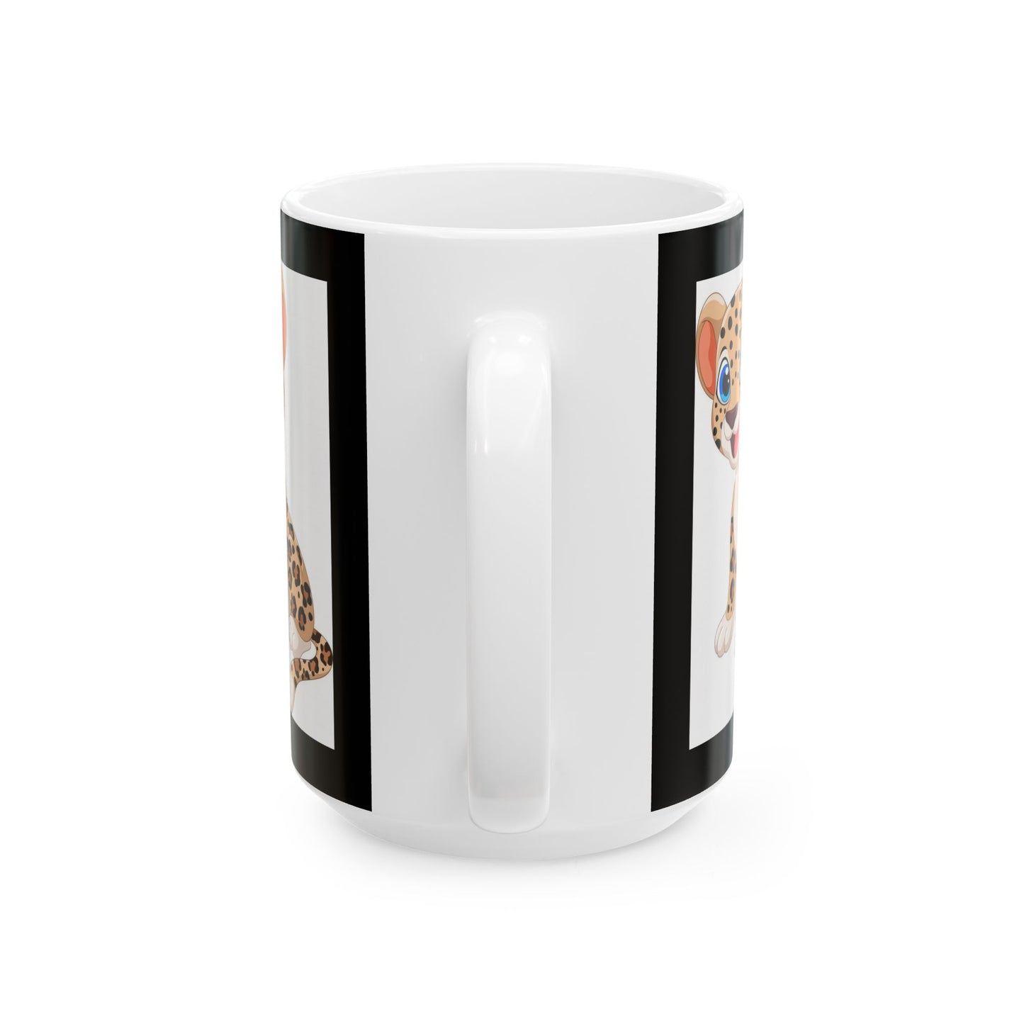 Princess Grace Cute Leopard Ceramic Mug Perfect Gift for Animal Lovers