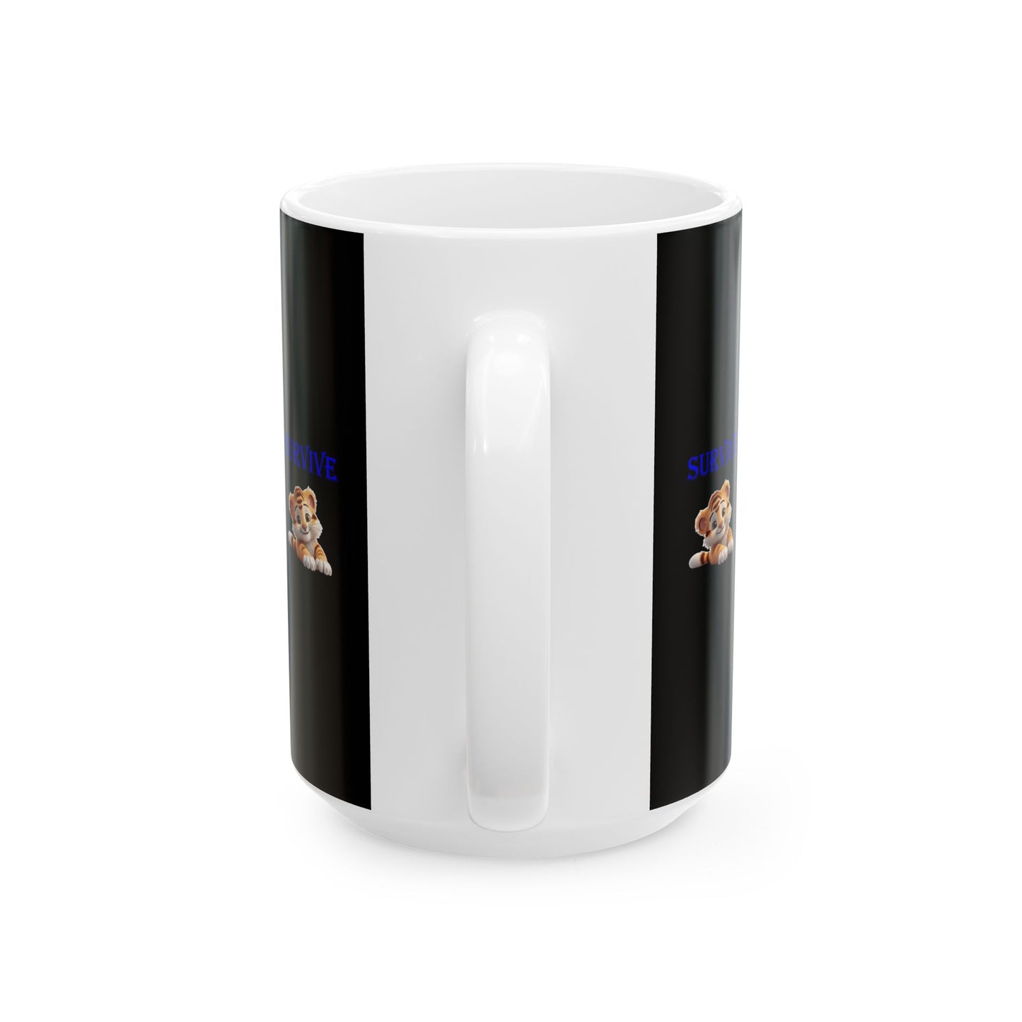 Princess Grace Survive Cute Tiger Survive Ceramic Mug Fun Animal Coffee Cup for Kids & Adults