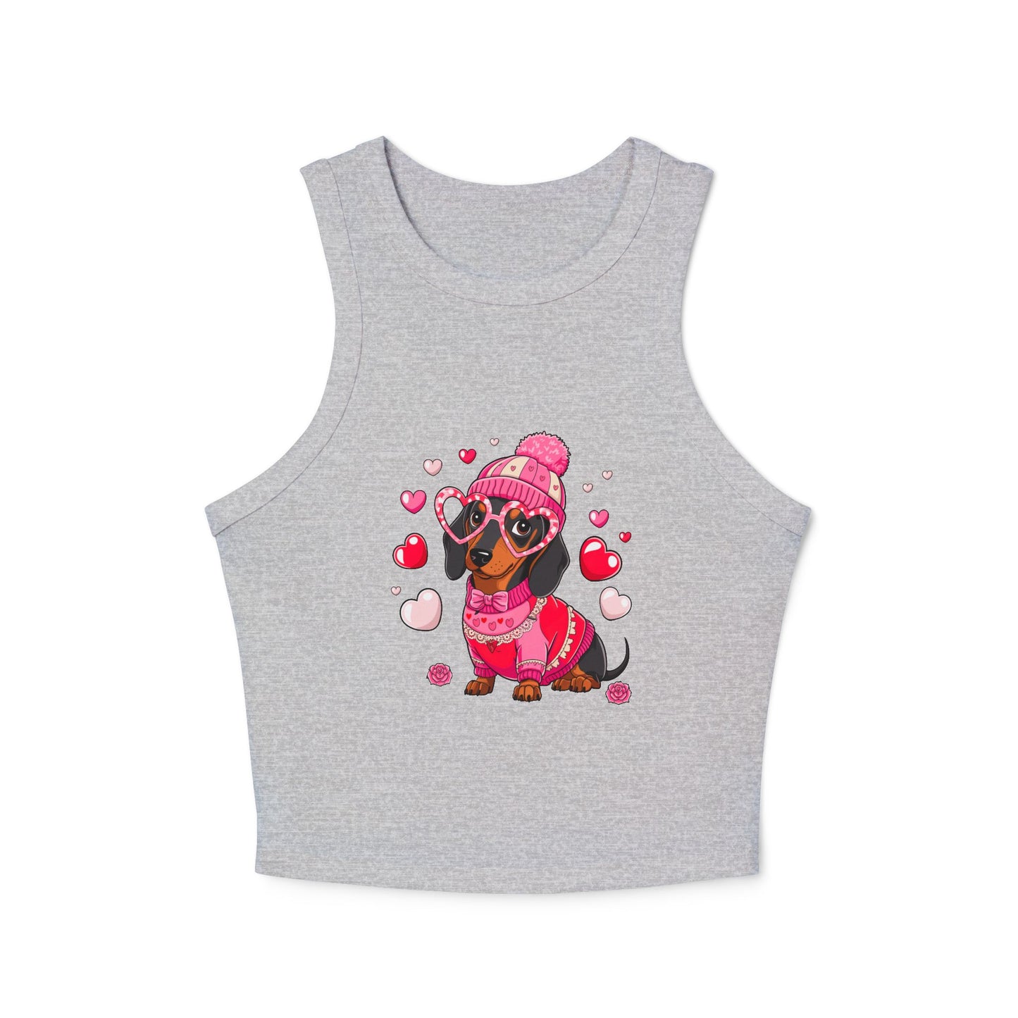 Princess Grace Cute Dachshund Love Tank Top for Women Perfect for Valentine's Day