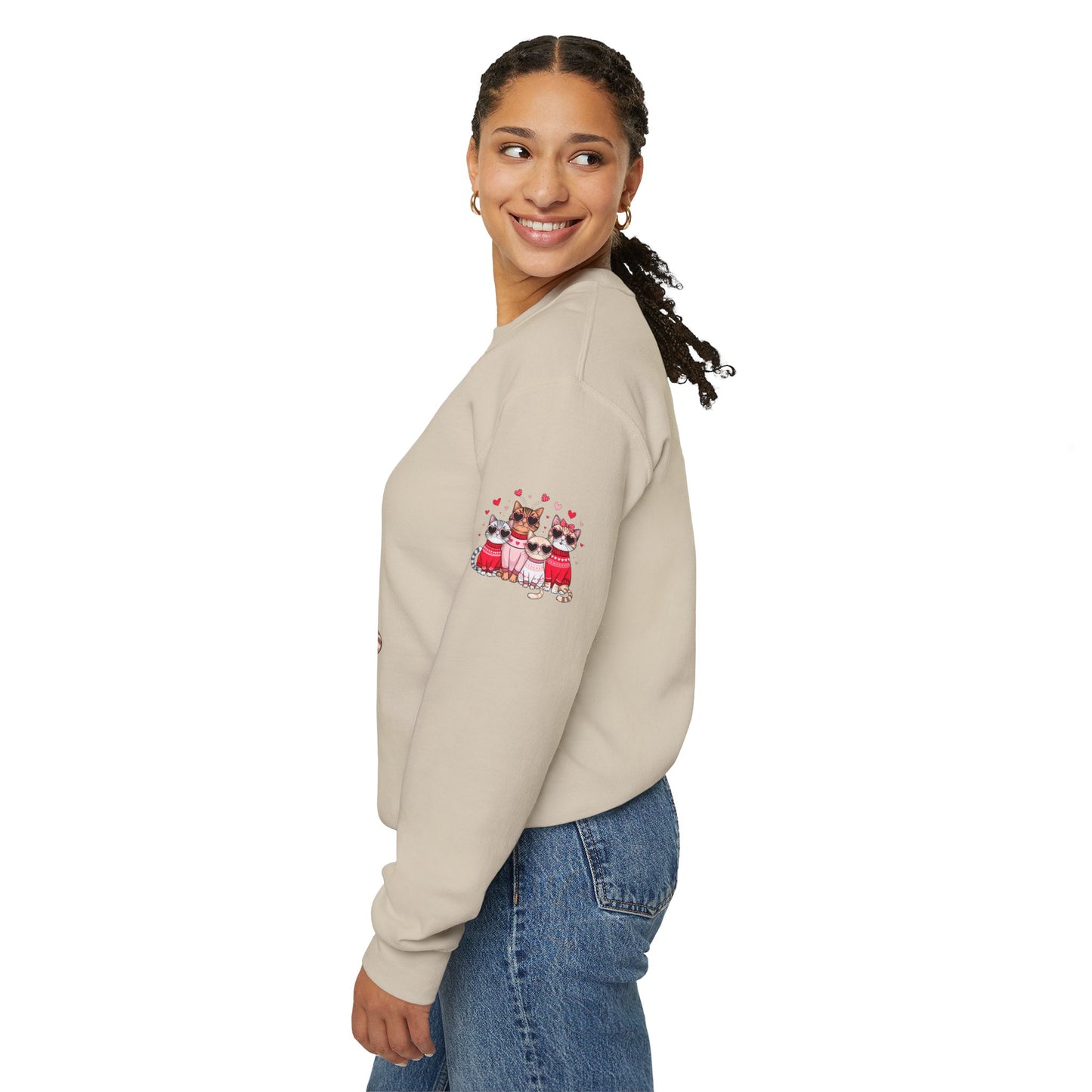 Princess Grace Cute Cat Lovers Crewneck Sweatshirt Cozy Valentine's Gift