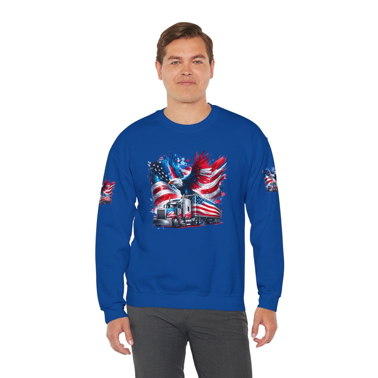 Princess Grace Patriotic Eagle Sweatshirt Unisex Heavy Blend Crewneck for Independence Day Veteran's Day & Everyday Comfort
