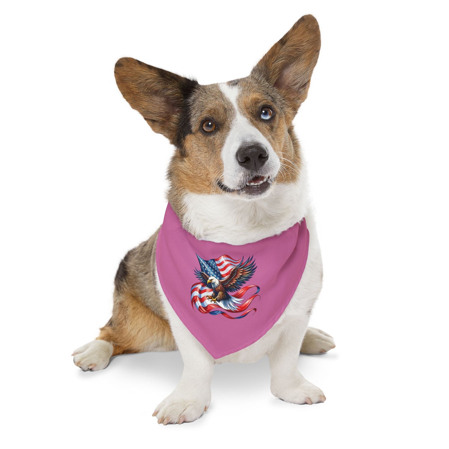 Princess Grace Patriotic Eagle Pet Bandana Collar Perfect for Independence Day & Summer Celebrations