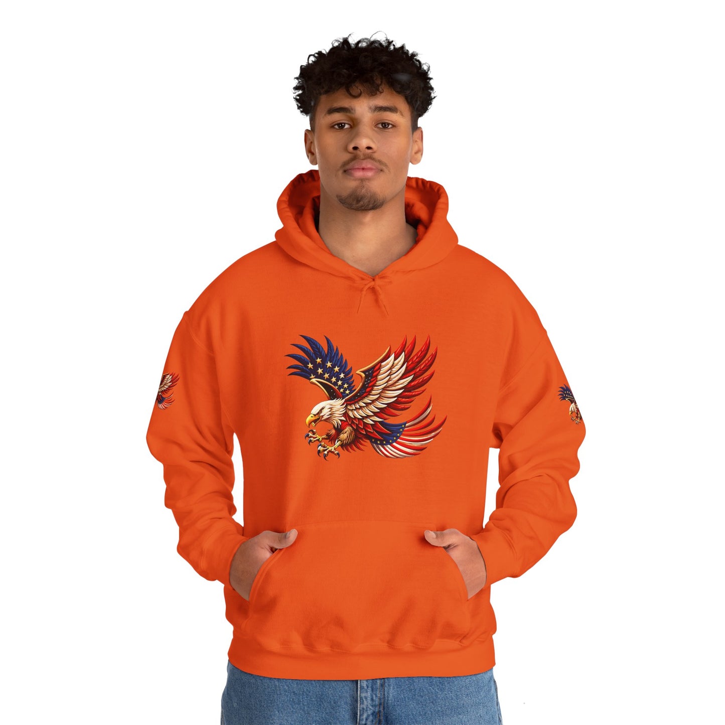 Princess grace Patriotic Eagle Hooded Sweatshirt Unisex Heavy Blend