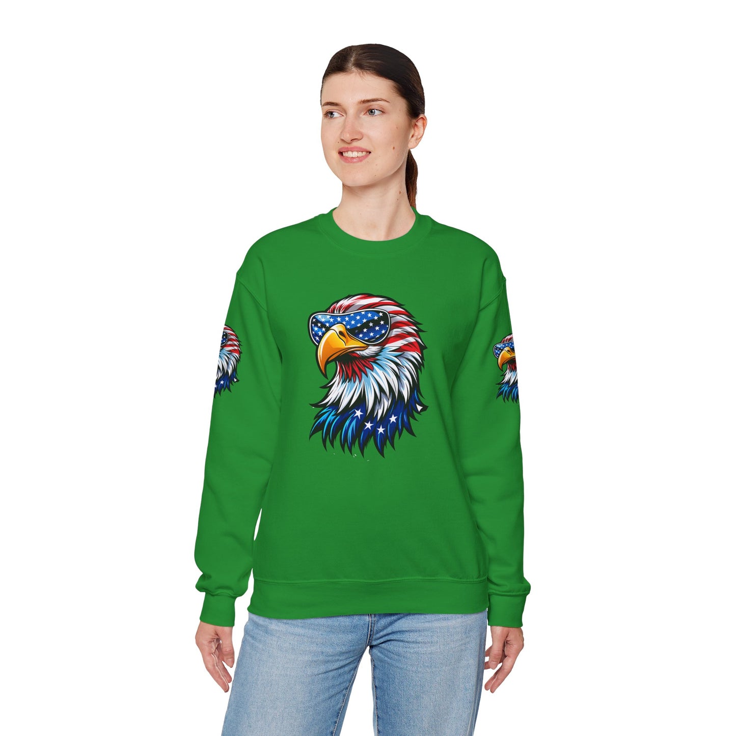 Princess Grace Patriotic Eagle Sweatshirt Unisex Heavy Blend Crewneck for Independence Day