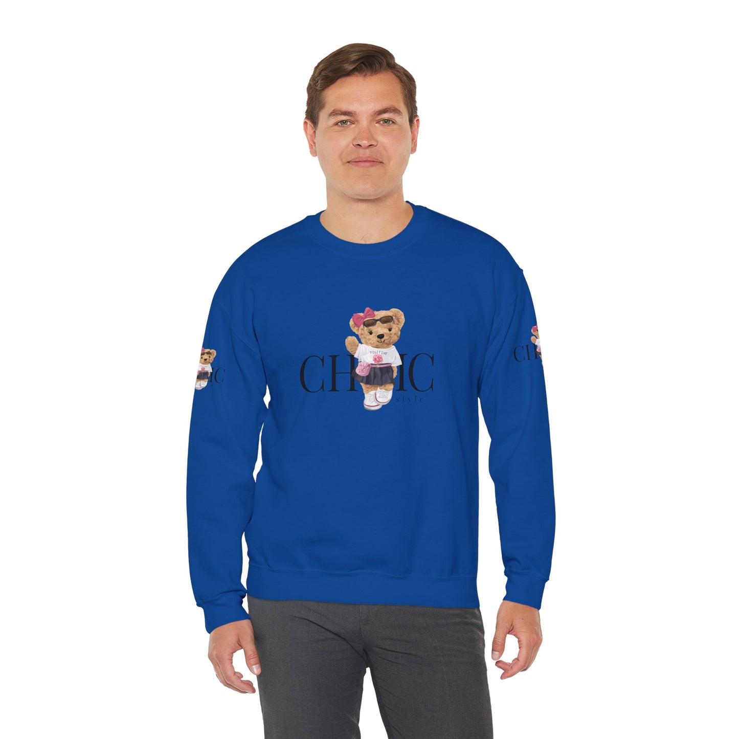 Princess Grace Chic Teddy Bear Sweatshirt Unisex Heavy Blend Crewneck