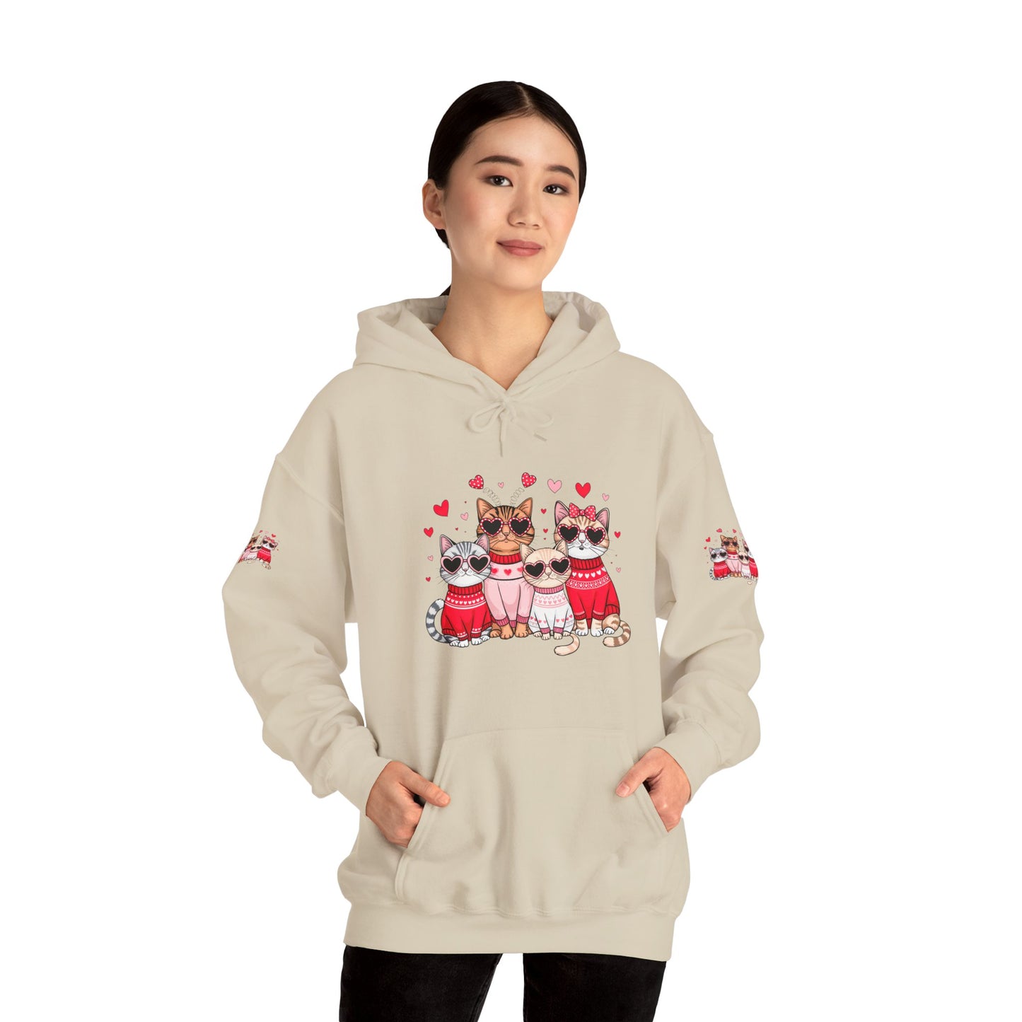 Princess Grace Cute Cat Lovers Hoodie with Heart Design