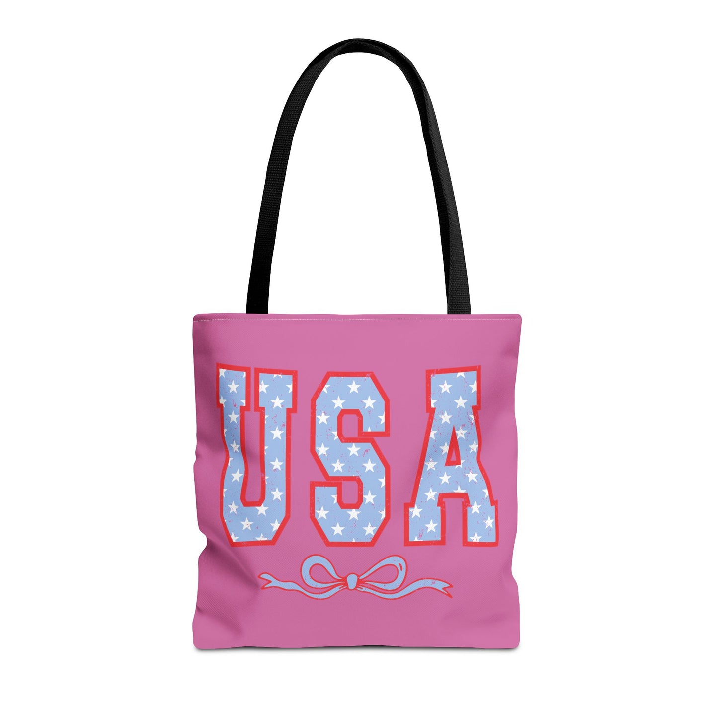 Princess Grace Patriotic USA Tote Bag Fun Stars and Bow Design for Holidays