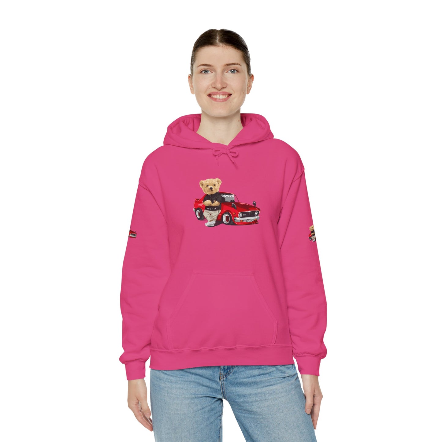 Princess Grace Vintage Bear Car Hoodie Fun Unisex Sweatshirt for Auto Lovers