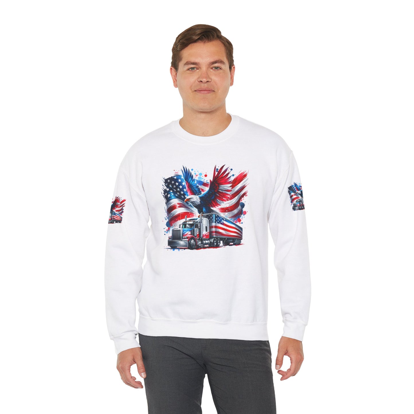 Princess Grace Patriotic Eagle Sweatshirt Unisex Heavy Blend Crewneck for Independence Day Veteran's Day & Everyday Comfort