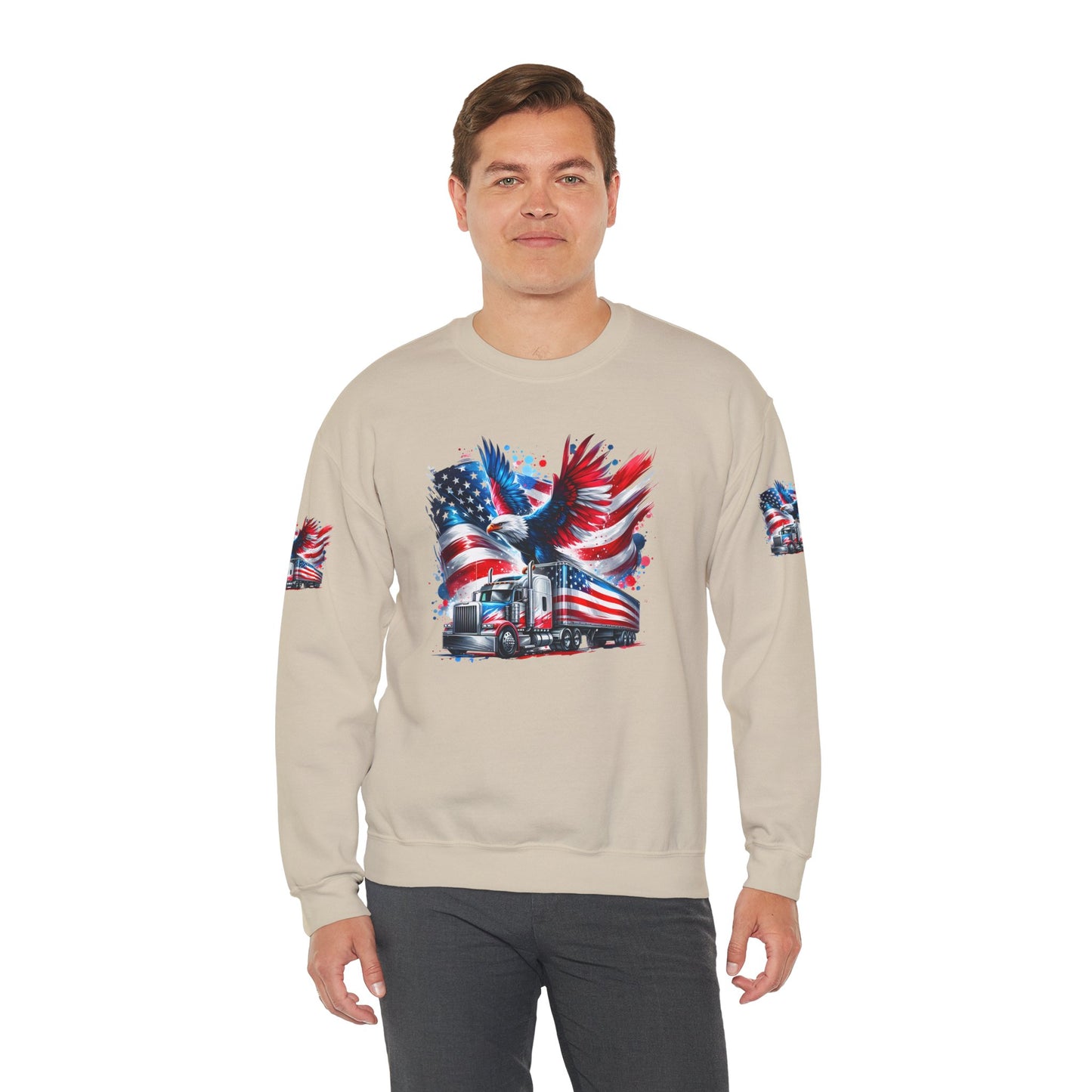 Princess Grace Patriotic Eagle Sweatshirt Unisex Heavy Blend Crewneck for Independence Day Veteran's Day & Everyday Comfort