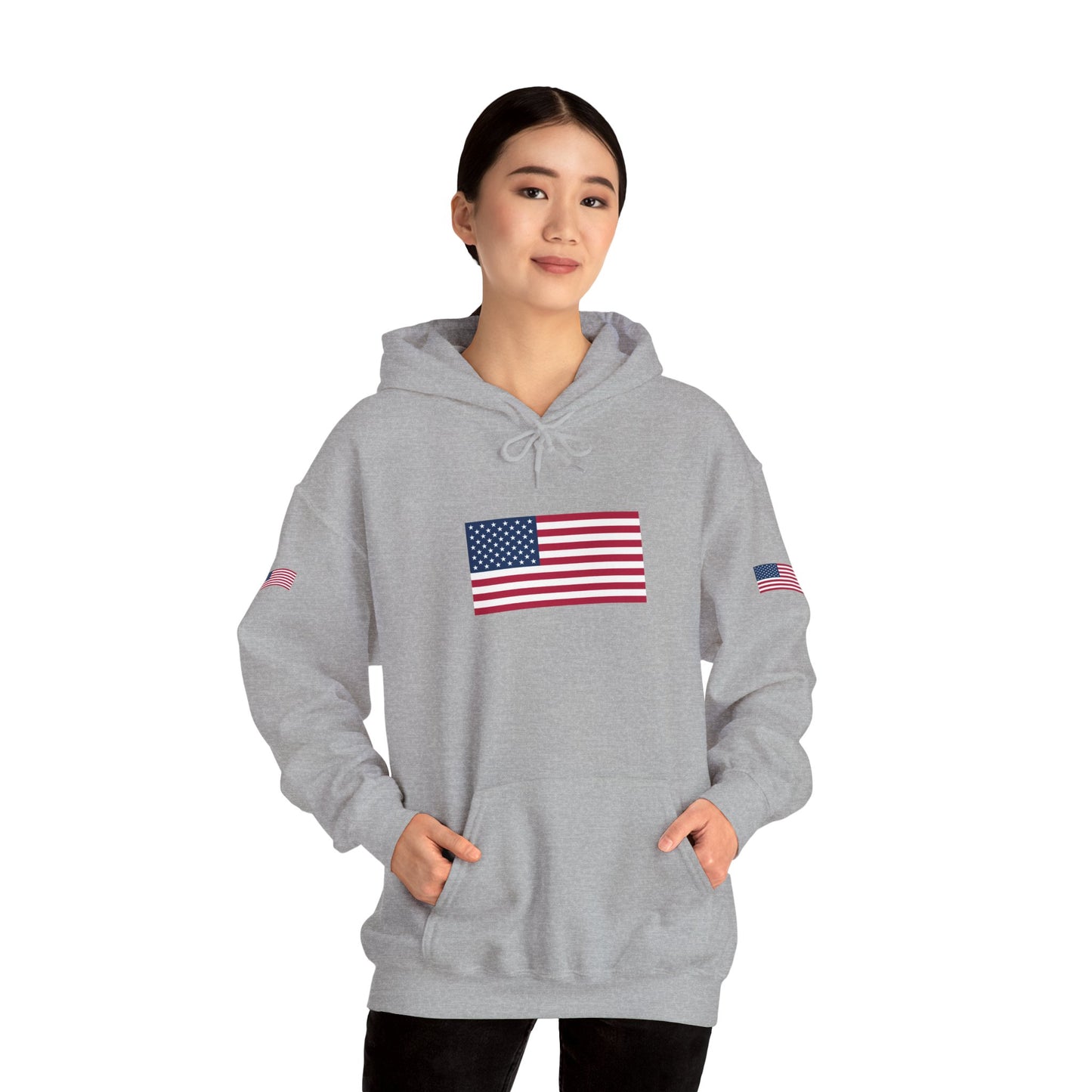 Princess Grace Patriotic American Flag Hoodie Unisex Heavy Blend Sweatshirt