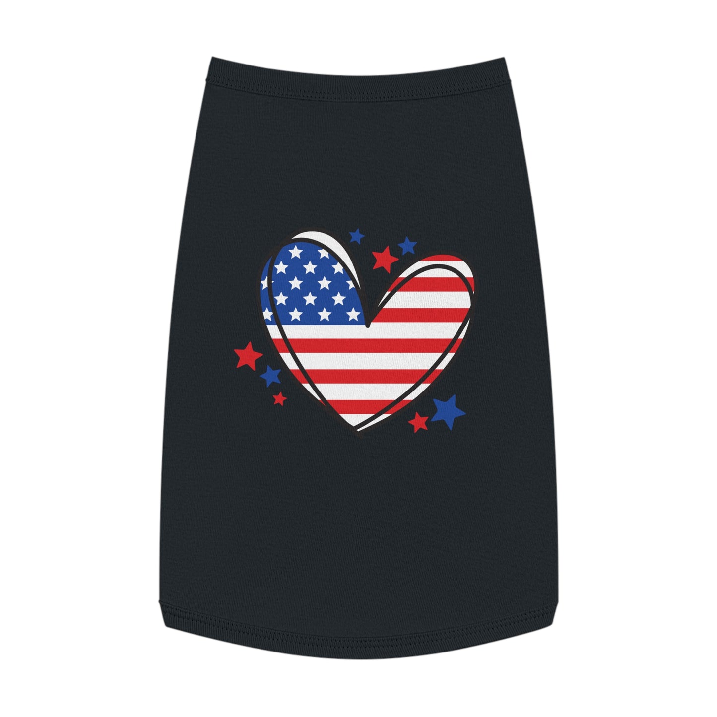 Princess Grace Patriotic Heart Pet Tank Top for Independence Day Celebrations