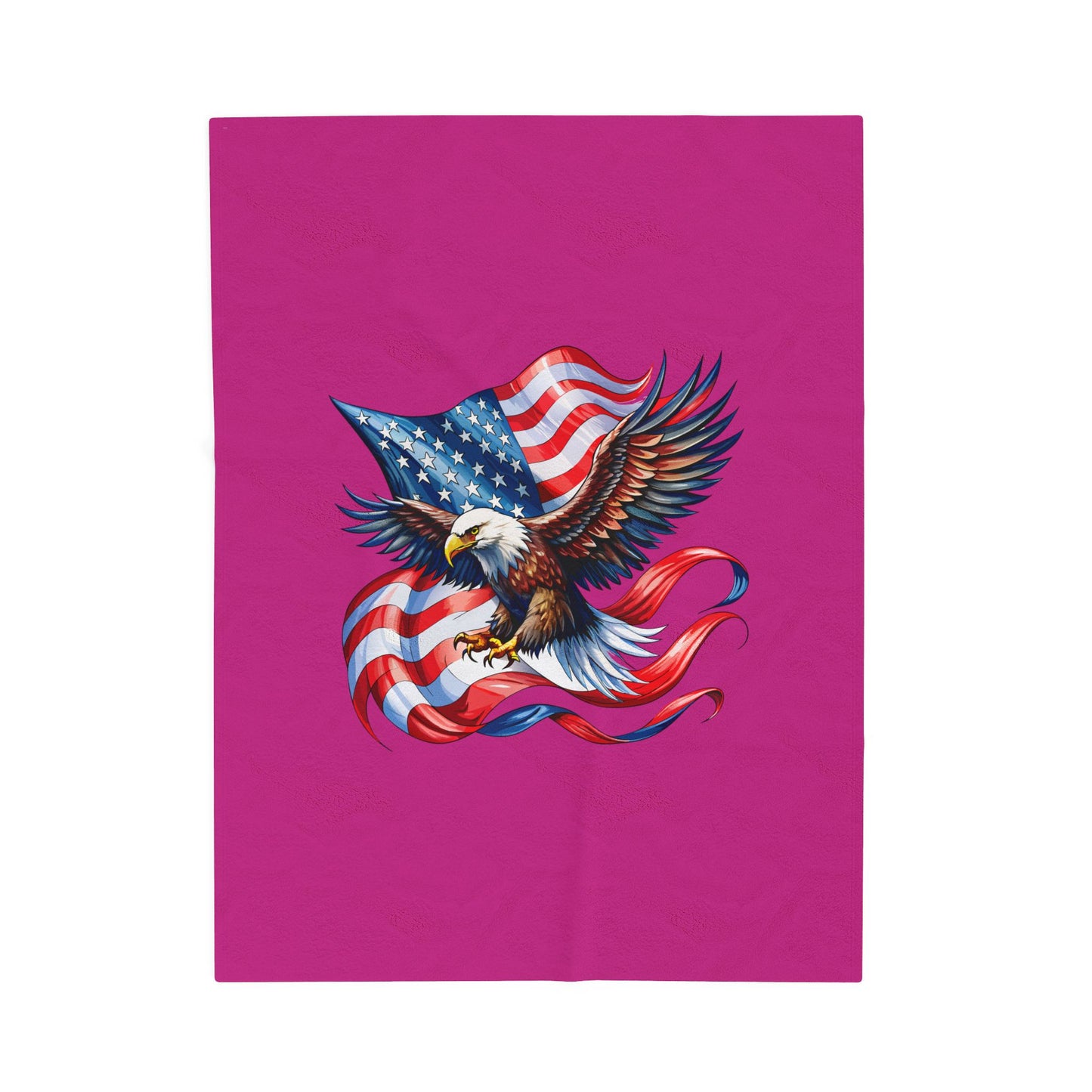 Princess Grace Patriotic Eagle Velveteen Plush Blanket Soft Cozy Throw for Holidays