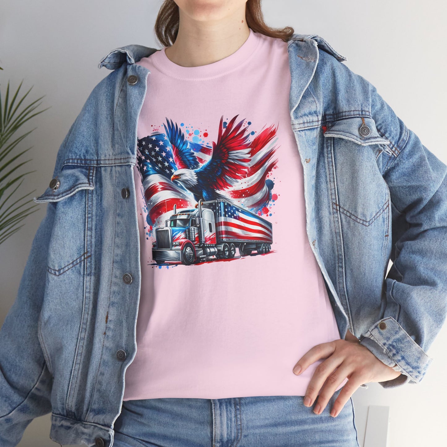 Princess Grace Patriotic Eagle Truck Unisex Heavy Cotton Tee