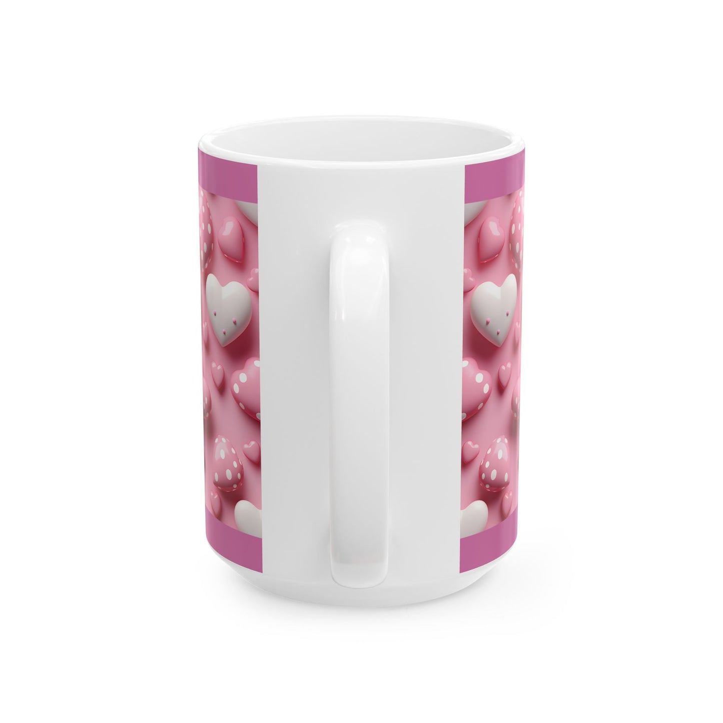 Princess Grace Romantic Heart Pattern Ceramic Mug Perfect for Valentine's Day & Love Celebrations