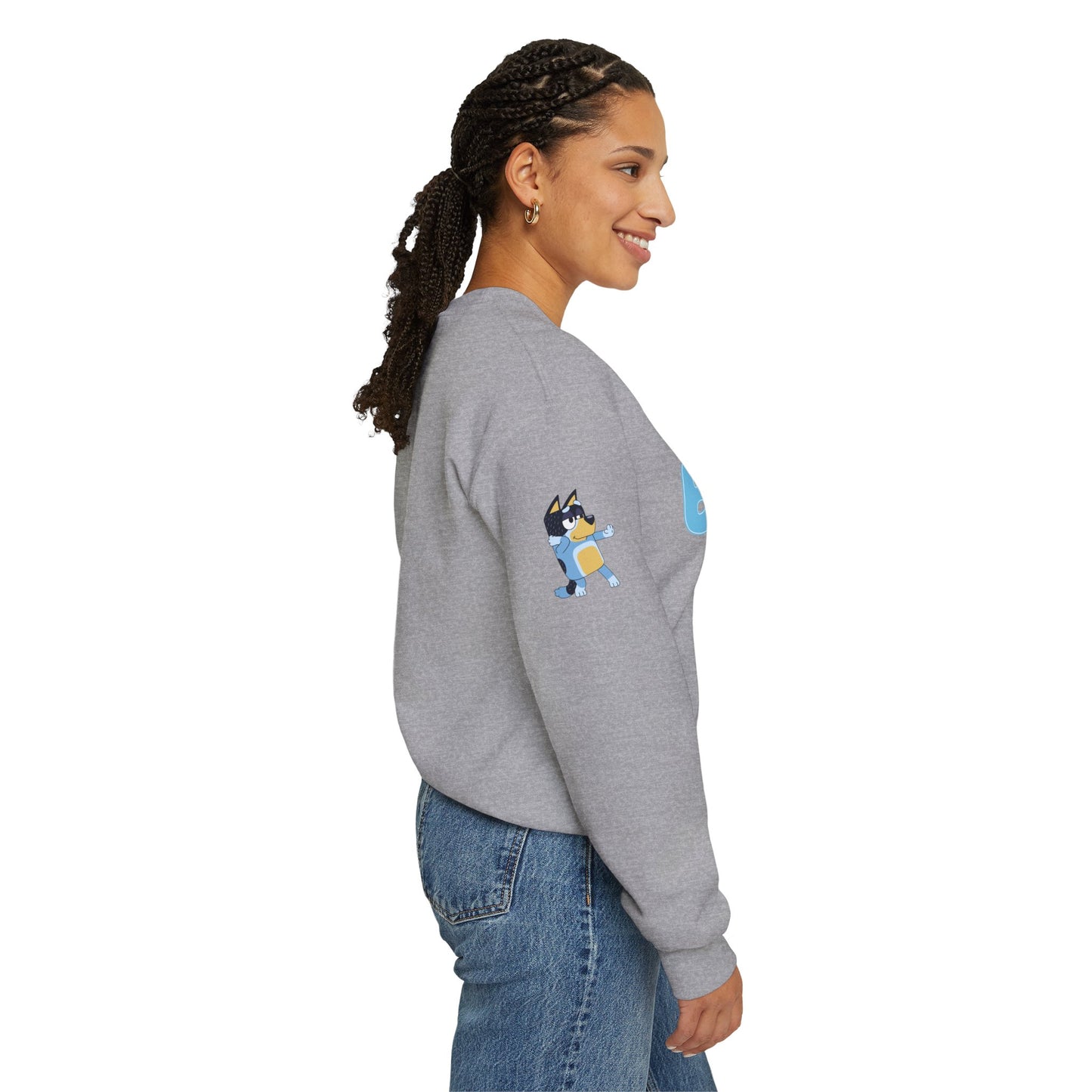 Princess Grace Bluey Unisex Crewneck Sweatshirt Cozy Cartoon Apparel for Kids and Adults